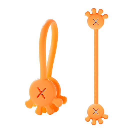 School Supplies Clearance! JWDX Twisted Wire Organizer Black, 10Pcs Cable Cable Clips Cable Organizers Reusable Silicone Cords Organizers Multipurpose Silicone Magnet Ties for Home School Orange