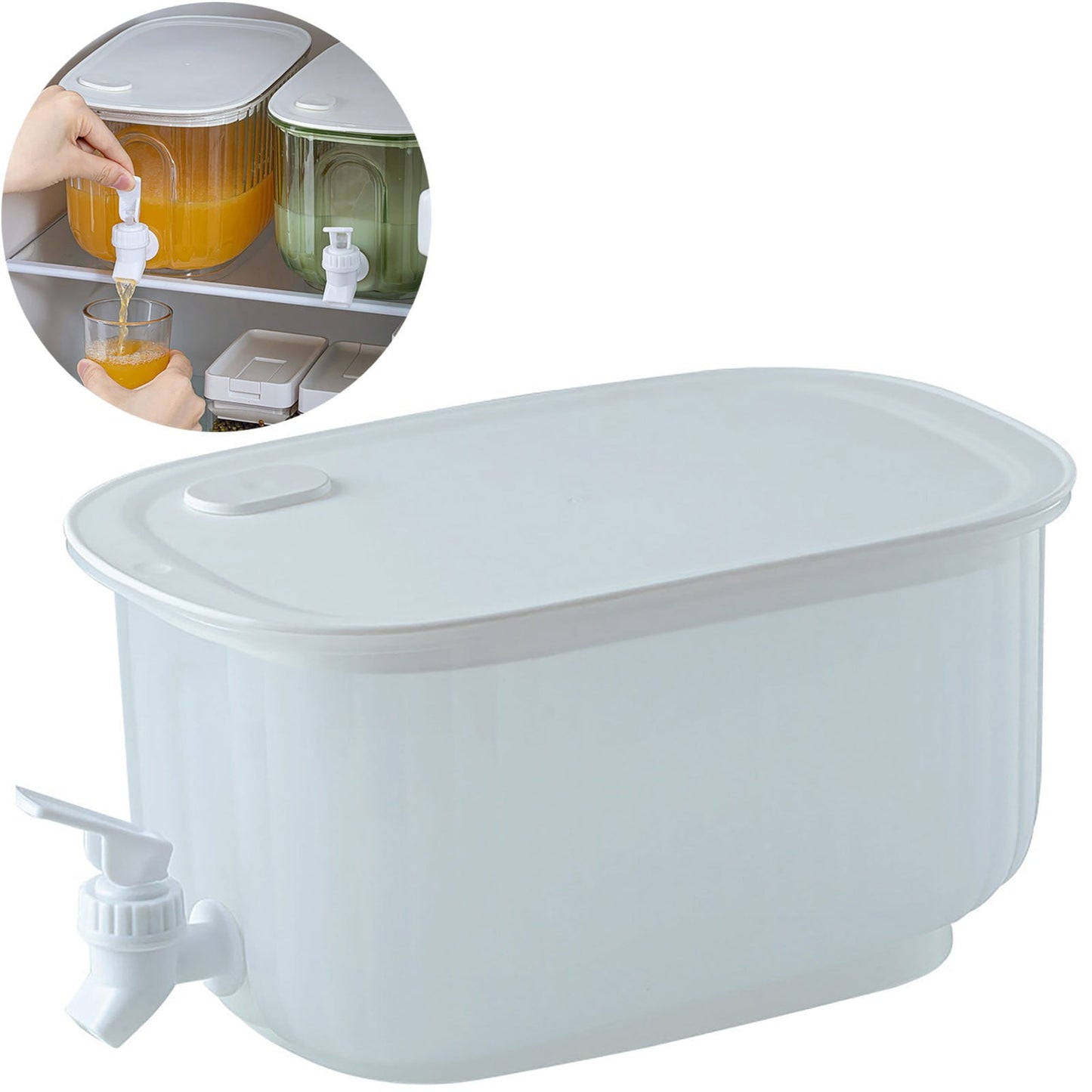 JWDX Glass and Bottle Clearance, Refrigerator Specific Cold Water Jug with Faucet Household Large Capacity Fruit Juice Cold Drink Barrel Lemon Fruit Tea Beverage Barrel Cold Water Jug. Clear