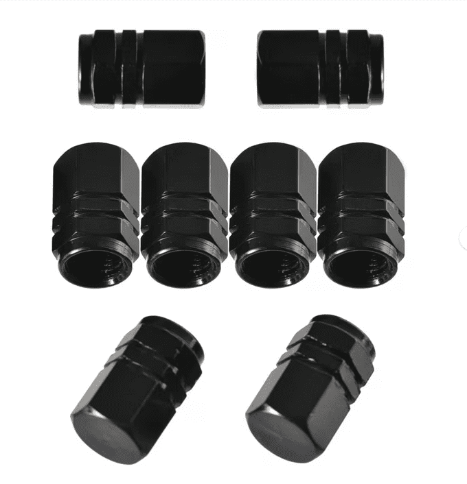Tool Bag Clearance! JWDX Stainless Steel Valve Cap Black Nut 8Pcs, 8 Tire Stem Caps Wheel Covers Car Tire Cap Hexagon Shape (Black) Black
