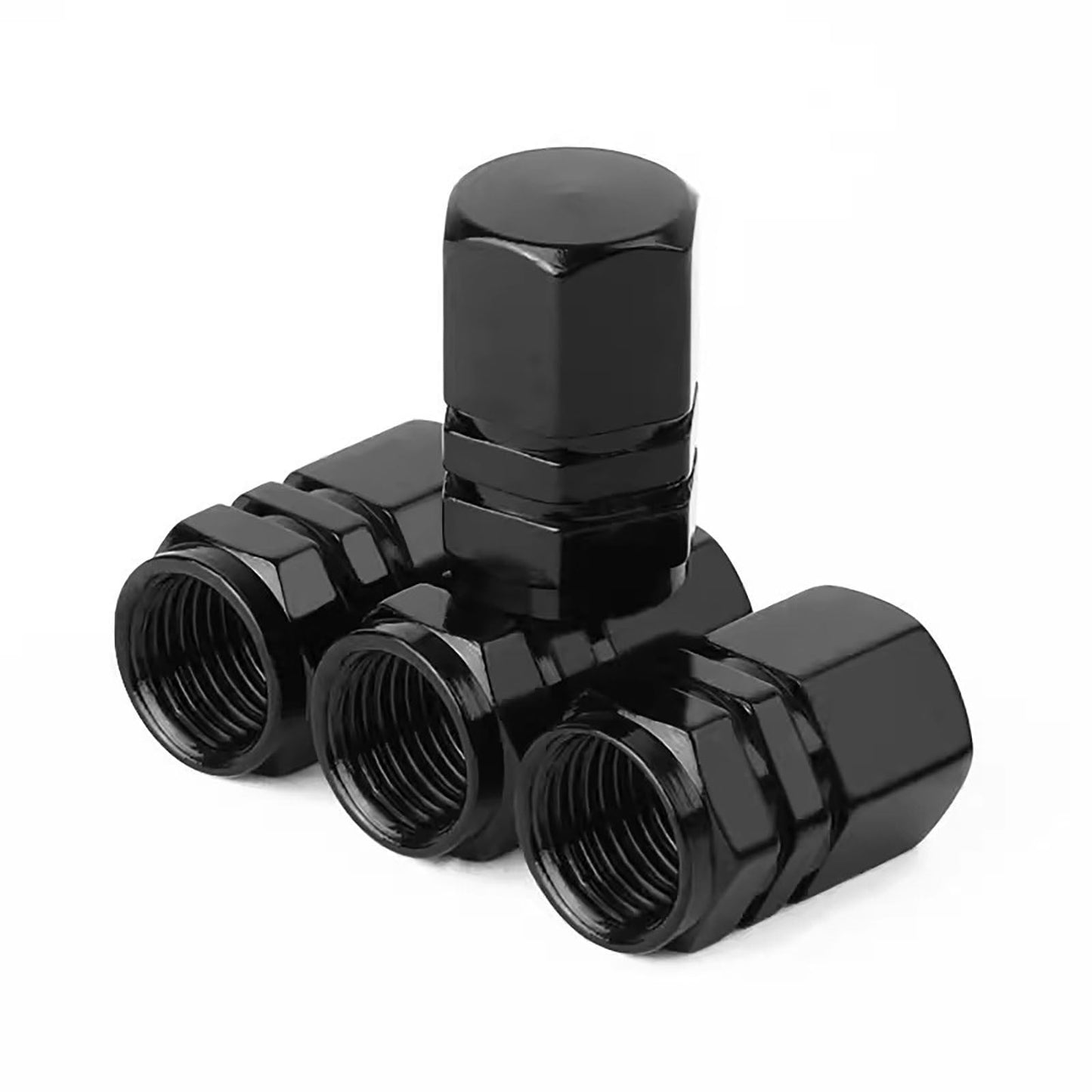 Tool Bag Clearance! JWDX Stainless Steel Valve Cap Black Nut 8Pcs, 8 Tire Stem Caps Wheel Covers Car Tire Cap Hexagon Shape (Black) Black