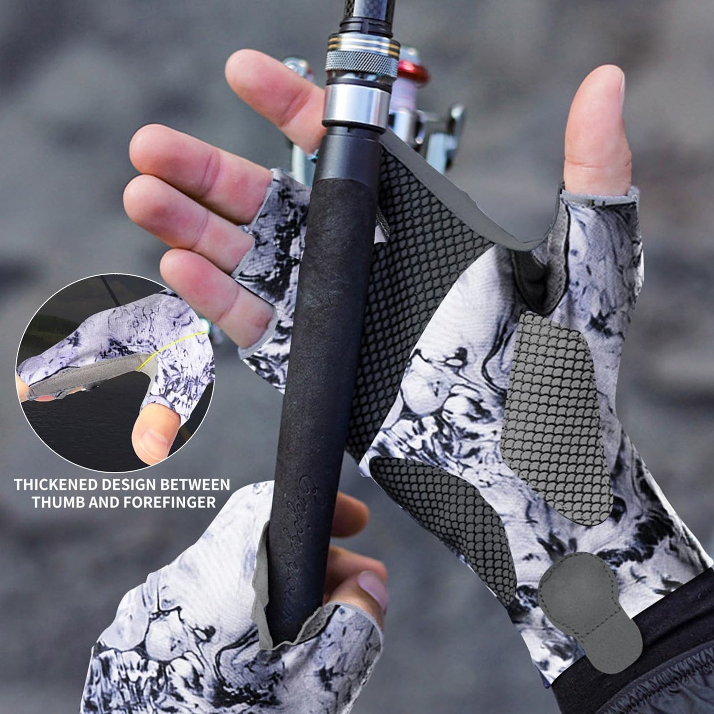 Gloves Clearance! JWDX Gloves, Sun Gloves Upf 50+ Fishing Gloves Fingerless Sun Fishing Gloves Men/Women for Kayaking Hiking Paddling Driving White