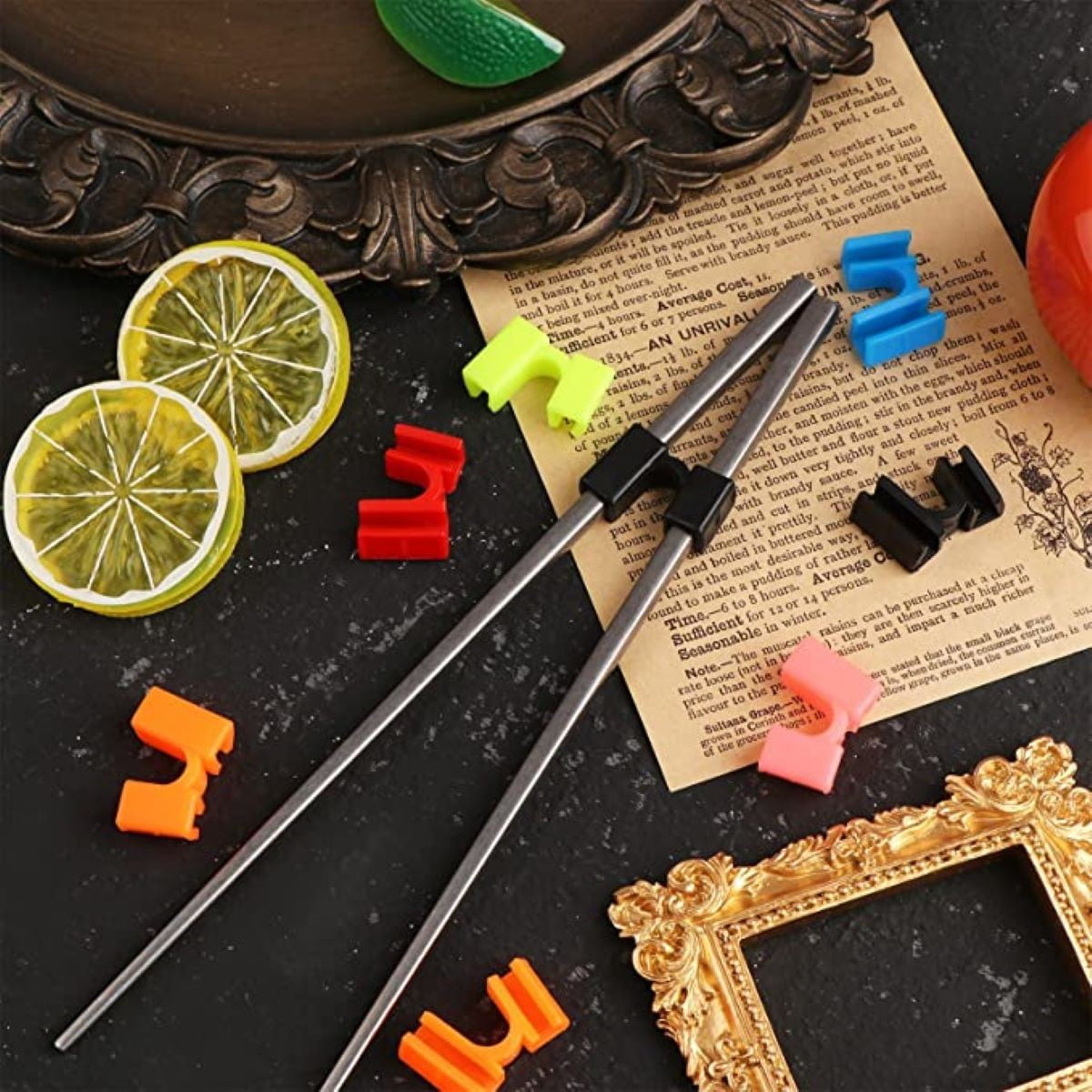 Clearance! Kitchen Utensils Set Eguiwyn Chopsticks Assistant Reusable Training Chopstick Hinge Connectors for Children and Adults 5Pcs Training Chopsticks Hinge Connector Black Blue