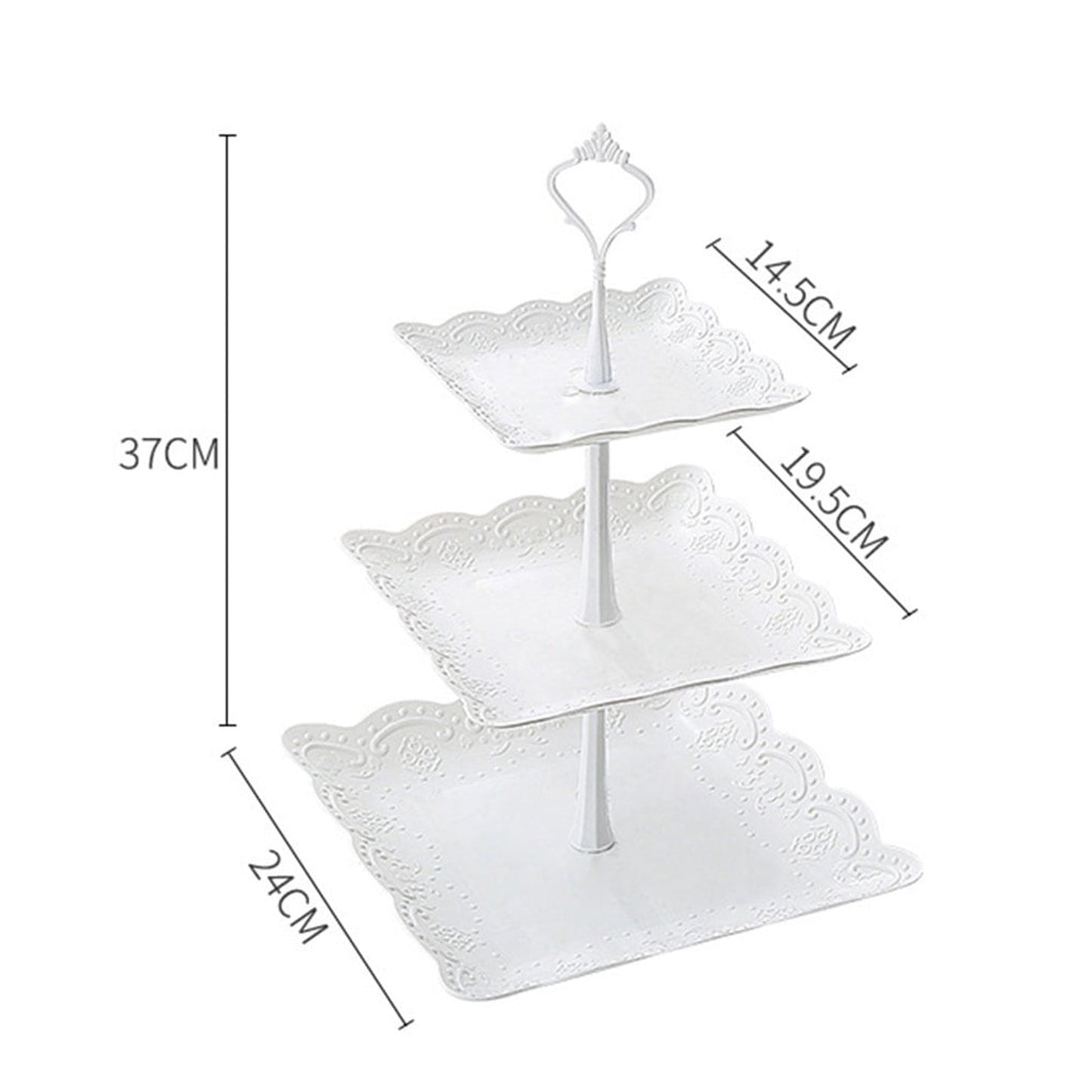 JWDX Cake Stand Clearance! Three-Tier Cake Stand, Three-Tier Fruit Plate, Afternoon Tea Plate H, Cake Stand Fruit Dried Stand Dessert Stand Dessert Fruit Stand Set Plastic Housekeeping & Organizers Z1-White