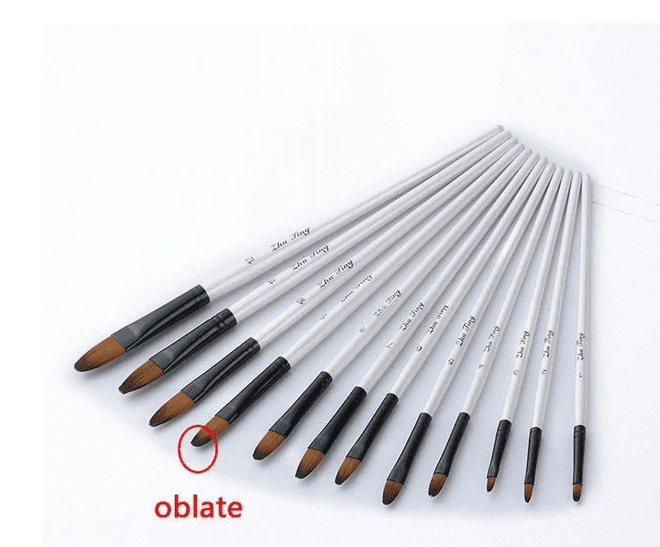 JWDX Brushes Clearance, Paint Brushes, Painting Pen, Art Tools, Brush Set, Round Tip Brushes Nylon Brushes Artist Wood Brushes for Oil Watercolor Face Nail Arts Miniature and Rock Painting Z3-White