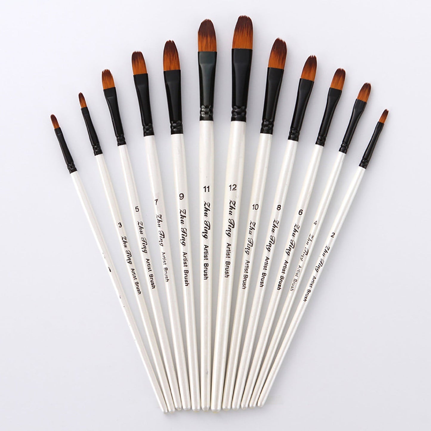 JWDX Brushes Clearance, Paint Brushes, Painting Pen, Art Tools, Brush Set, Round Tip Brushes Nylon Brushes Artist Wood Brushes for Oil Watercolor Face Nail Arts Miniature and Rock Painting Z3-White