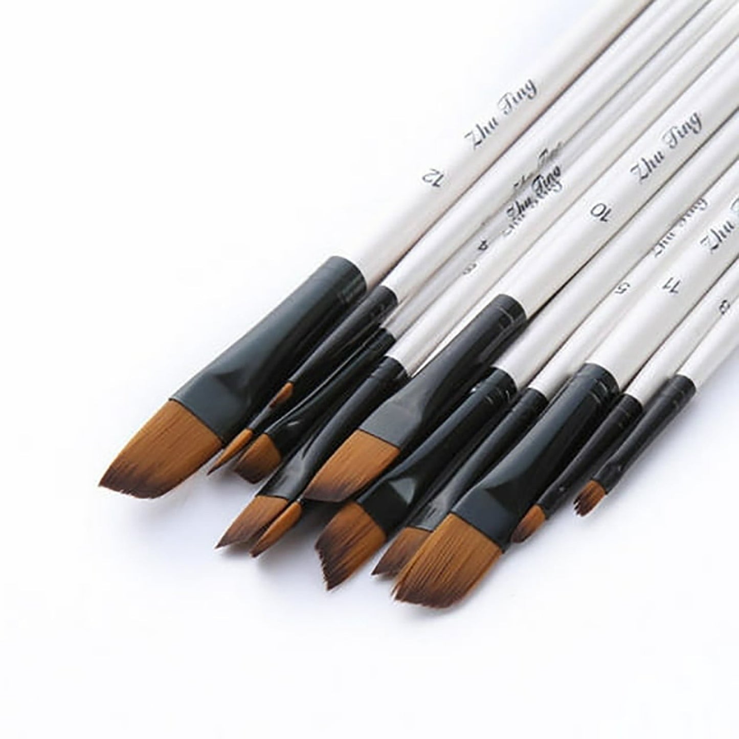 JWDX Brushes Clearance, Paint Brushes, Painting Pen, Art Tools, Brush Set, Round Tip Brushes Nylon Brushes Artist Wood Brushes for Oil Watercolor Face Nail Arts Miniature and Rock Painting Z3-White