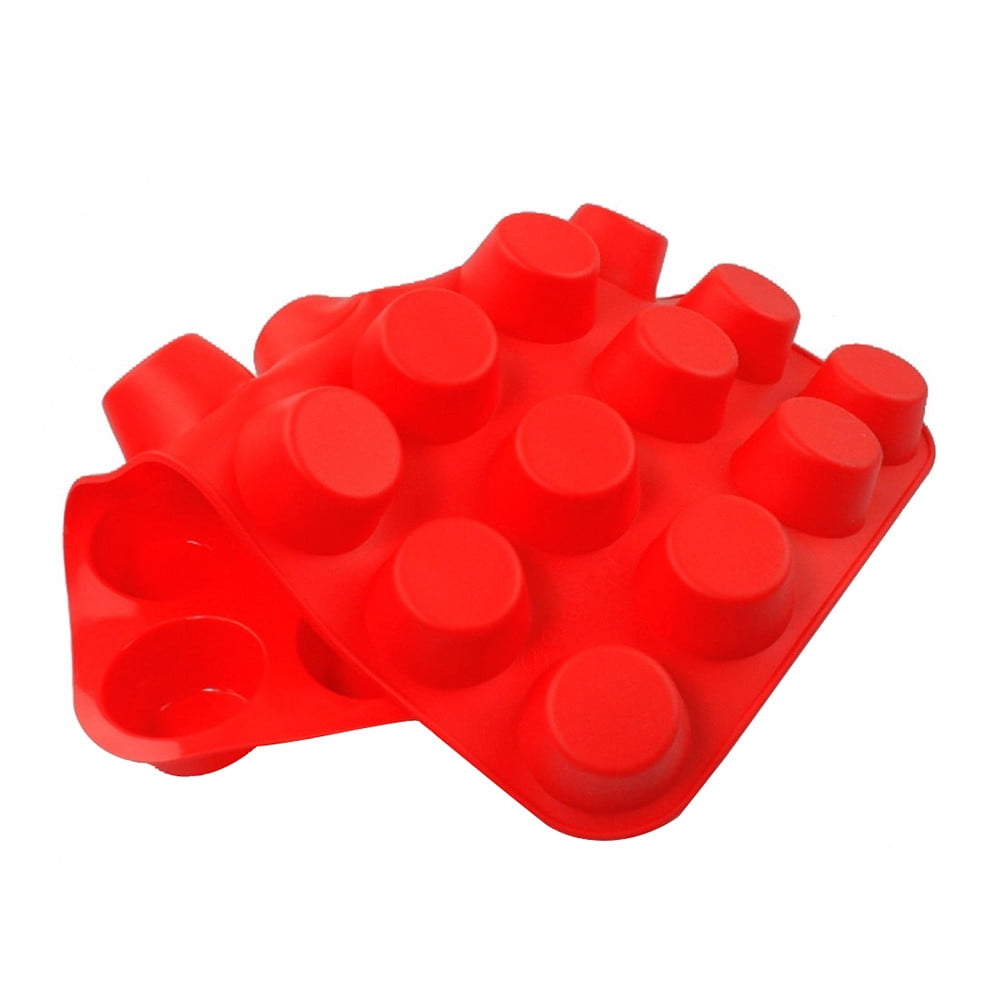aoksee Kitchen Utensils 24 Cavity Mini Muffin Silicone Soap Cookies Cupcake Bakeware Pan Tray Mould Gift on Clearance