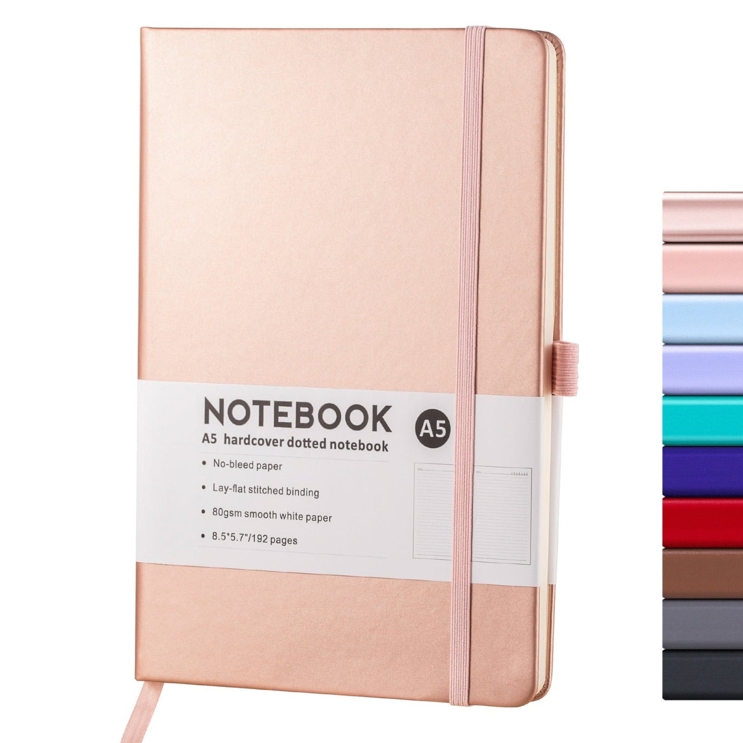 Blank Notebooks Lined Classic Pocket Notebook Journal [ Leather Hard Cover ][ 100 Gsm ] [ Ruled ] Premium Thick Paper with Inner Pocket 3.5 Newyear Arrival! A 1-Rose Gold