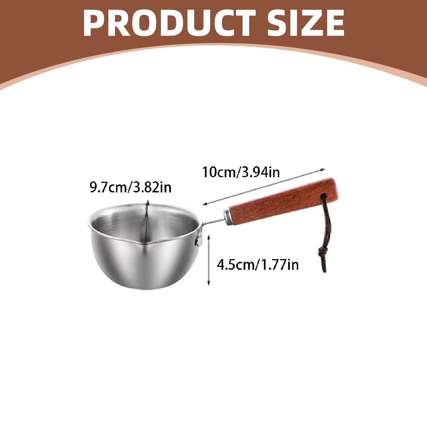 JWDX Cooking Utensils Clearance, Stainless Hot Oil Pot with Wooden Handle New Oil Pot Container for Kitchen Cooking Oil Strainer Pot A