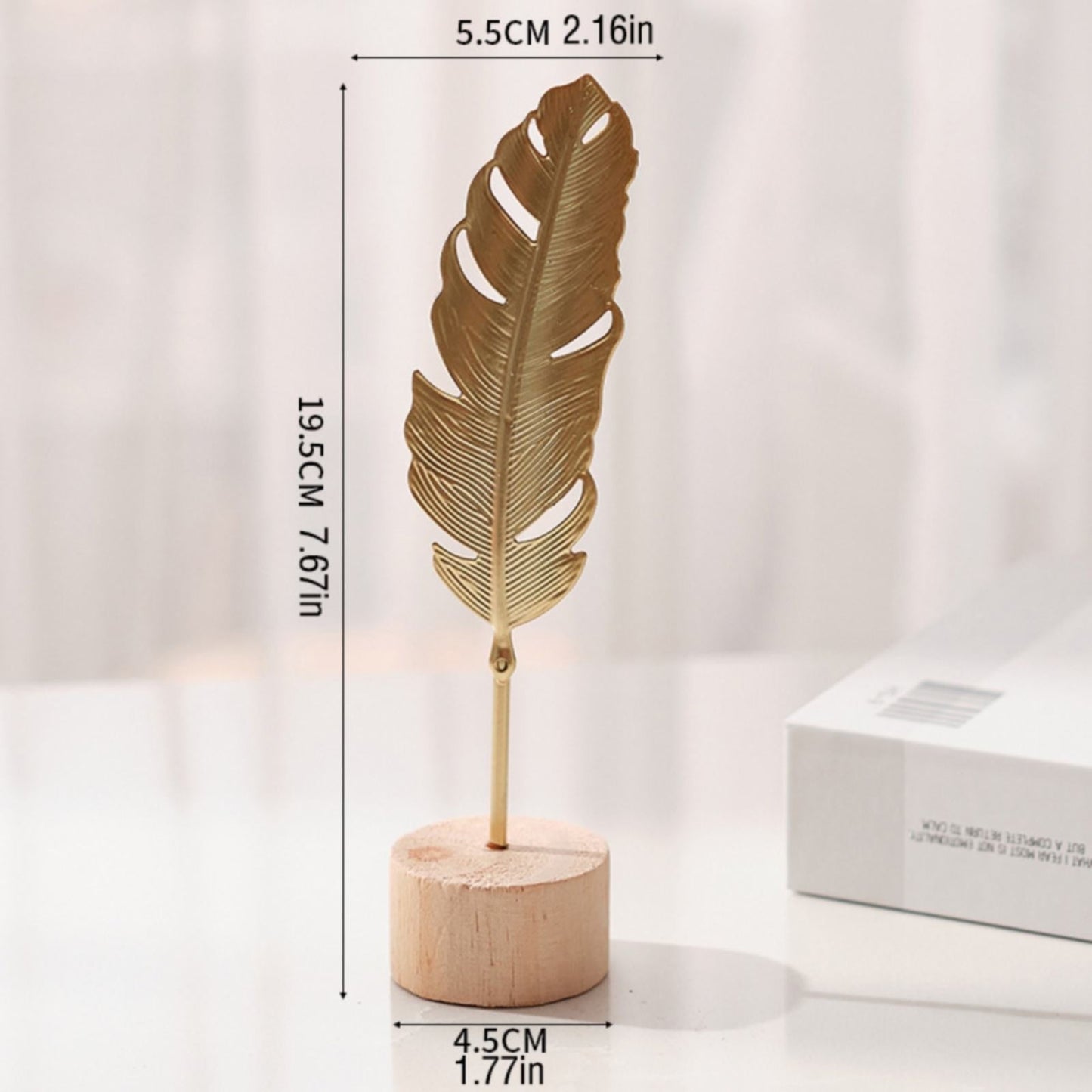 Leaf Decor Metal Golden Leaf Ornaments and Base Modern Simple Gold Leaf Table Sculpture for Living Room Bedroom Bookshelf Desktop Decoratio, Valentines Day Decorations: Desktop Ornament Gold1