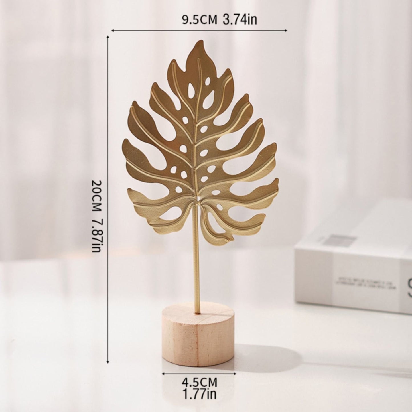 Leaf Decor Metal Golden Leaf Ornaments and Base Modern Simple Gold Leaf Table Sculpture for Living Room Bedroom Bookshelf Desktop Decoratio, Valentines Day Decorations: Desktop Ornament Gold1