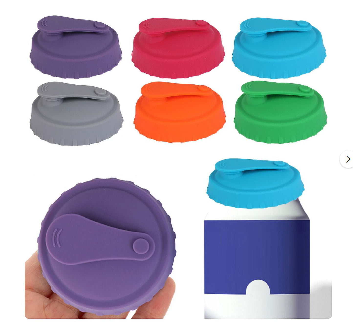 JWDX Soda Can Cap Clearance, Can Lids Juice Beverage Beer No Spill Silicone Can Lid Standard Cans Protector (6 Pack Assorted) Pink