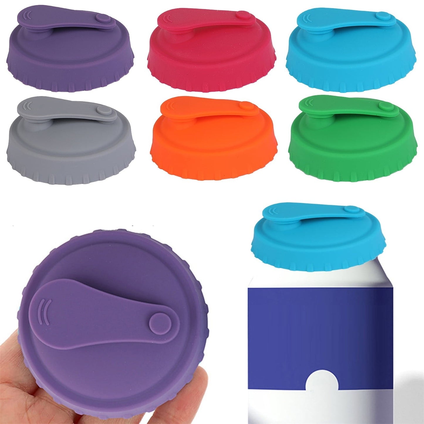 JWDX Soda Can Cap Clearance, Can Lids Juice Beverage Beer No Spill Silicone Can Lid Standard Cans Protector (6 Pack Assorted) Pink