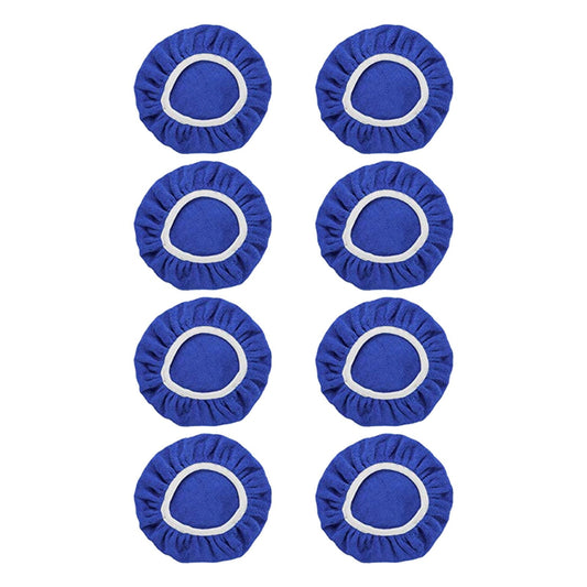 JWDX Cleaning Brush Clearance, 8Pack Car Polisher Pad Bonnet (5 to 6 Inches) Soft Microfiber Polishing Bonnet Buffing Pad Cover Blue