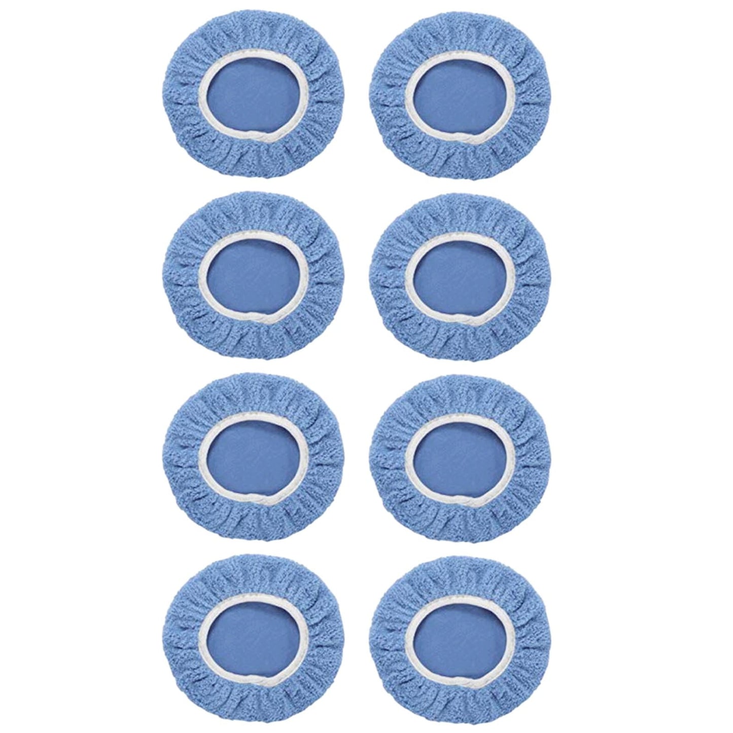 JWDX Cleaning Brush Clearance, 8Pack Car Polisher Pad Bonnet (5 to 6 Inches) Soft Microfiber Polishing Bonnet Buffing Pad Cover Light Blue