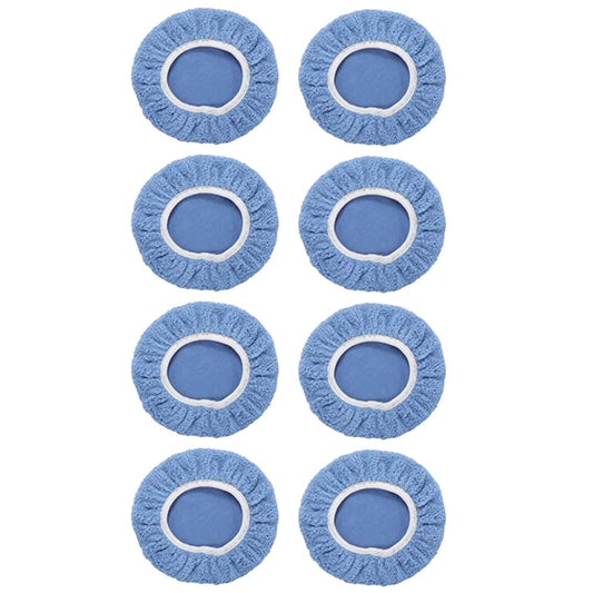 JWDX Cleaning Brush Clearance, 8Pack Car Polisher Pad Bonnet (5 to 6 Inches) Soft Microfiber Polishing Bonnet Buffing Pad Cover Light Blue