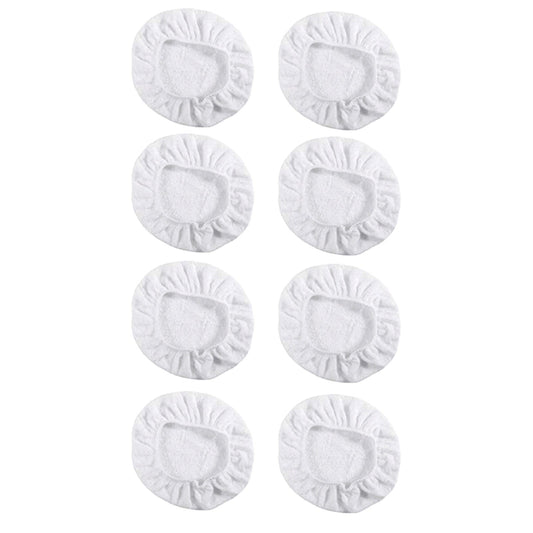 JWDX Cleaning Brush Clearance, 8Pack Car Polisher Pad Bonnet (5 to 6 Inches) Soft Microfiber Polishing Bonnet Buffing Pad Cover White