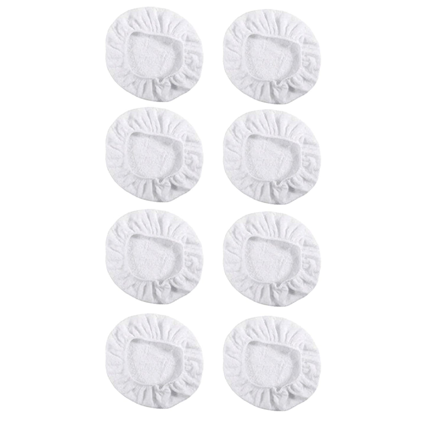 JWDX Cleaning Brush Clearance, 8Pack Car Polisher Pad Bonnet (5 to 6 Inches) Soft Microfiber Polishing Bonnet Buffing Pad Cover White