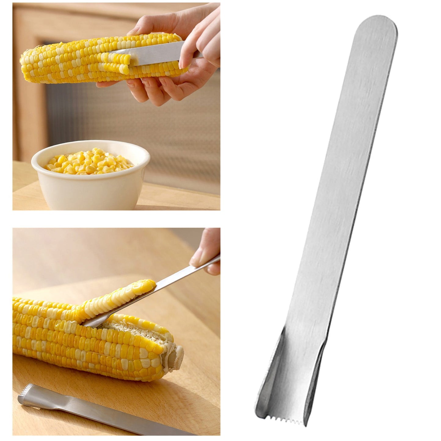 JWDX Corn Peeler Clearance, Corn Prep Peeler Joochi Stainless Corn Stripping Tool Corn Cobber Remover Tools Cob Corn Stripper Quickly Fresh Silver