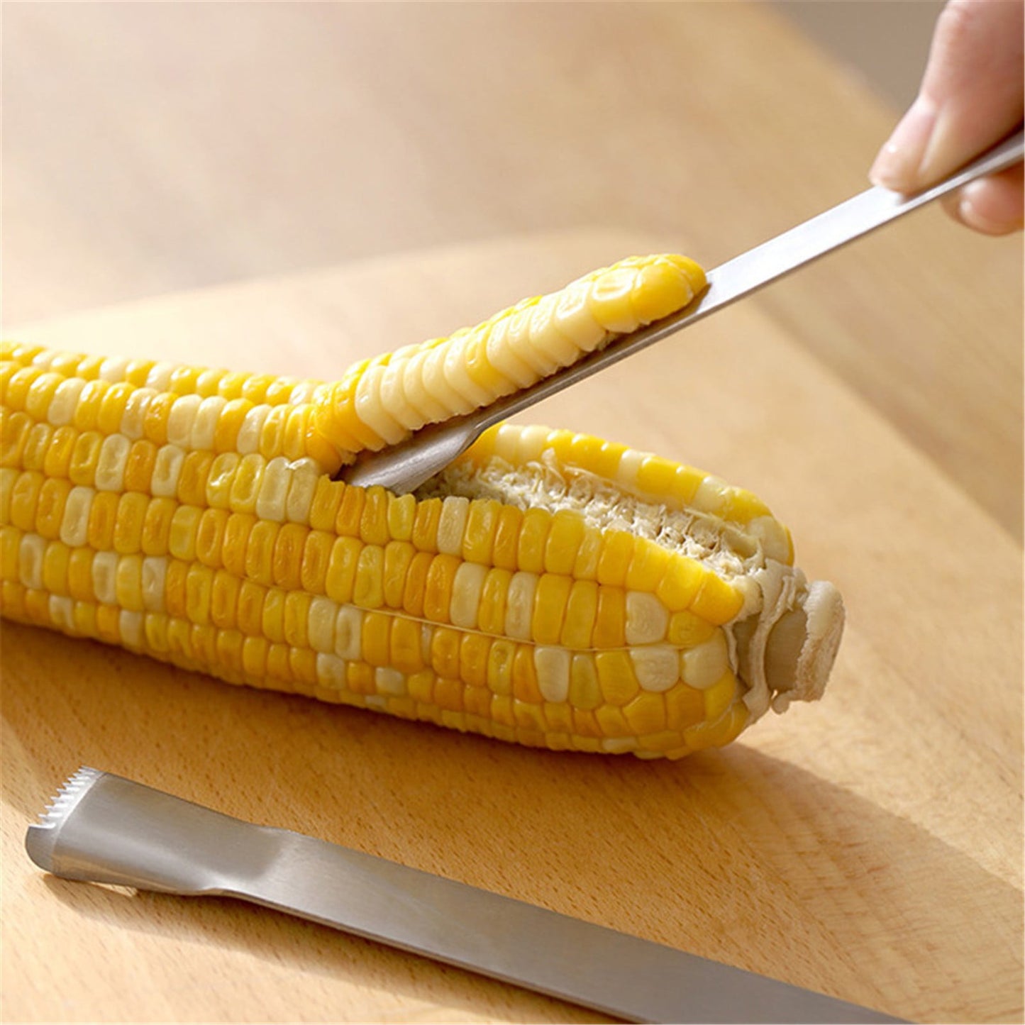 JWDX Corn Peeler Clearance, Corn Prep Peeler Joochi Stainless Corn Stripping Tool Corn Cobber Remover Tools Cob Corn Stripper Quickly Fresh Silver
