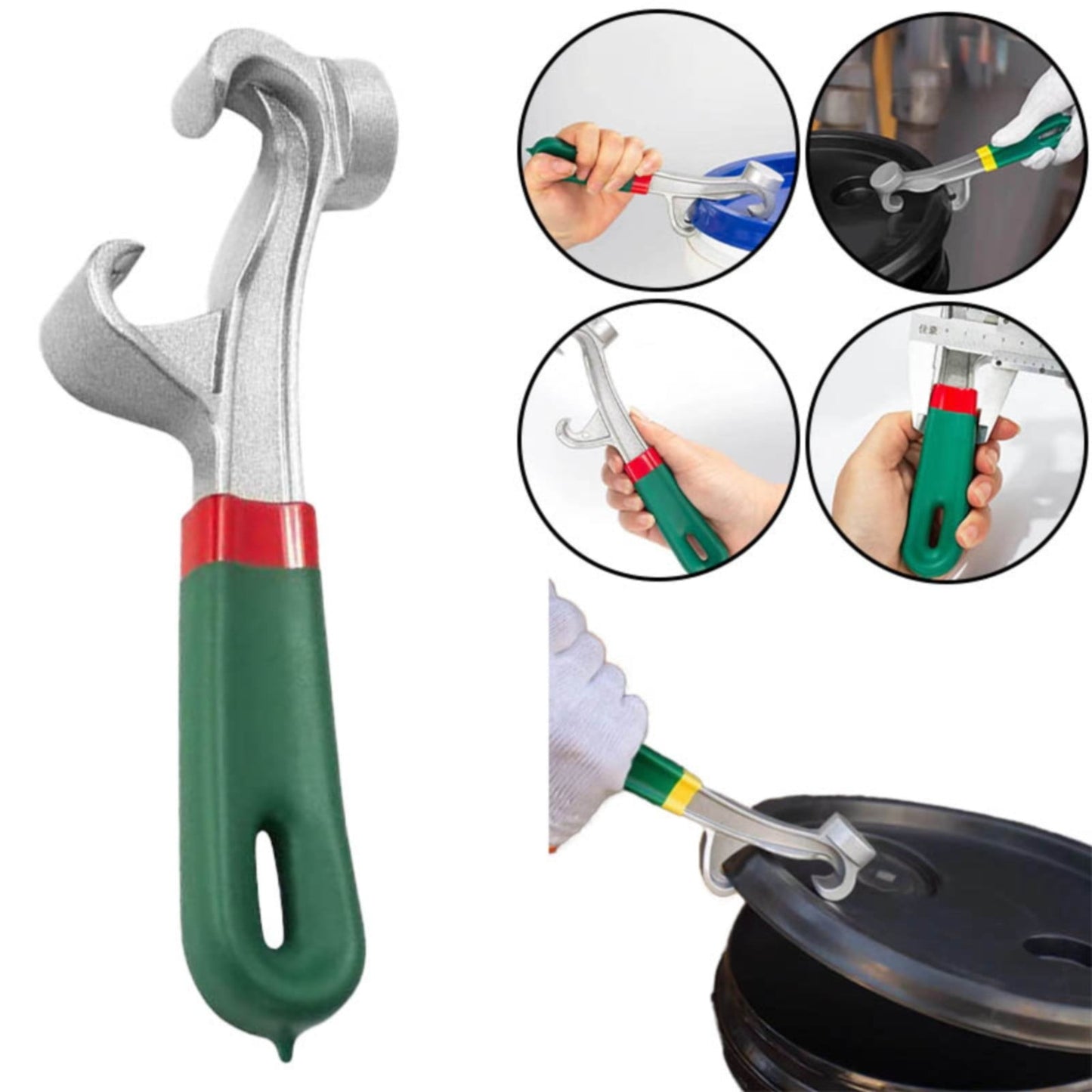 JWDX Bottle Opener Clearance, Aluminum Can Opener Tool 5 Gallon 8.5 Inch Paint Can Opener Metal Can Opener Lid Opener Tool Non Slip Rubber Handle for Home Industrial Use As shown