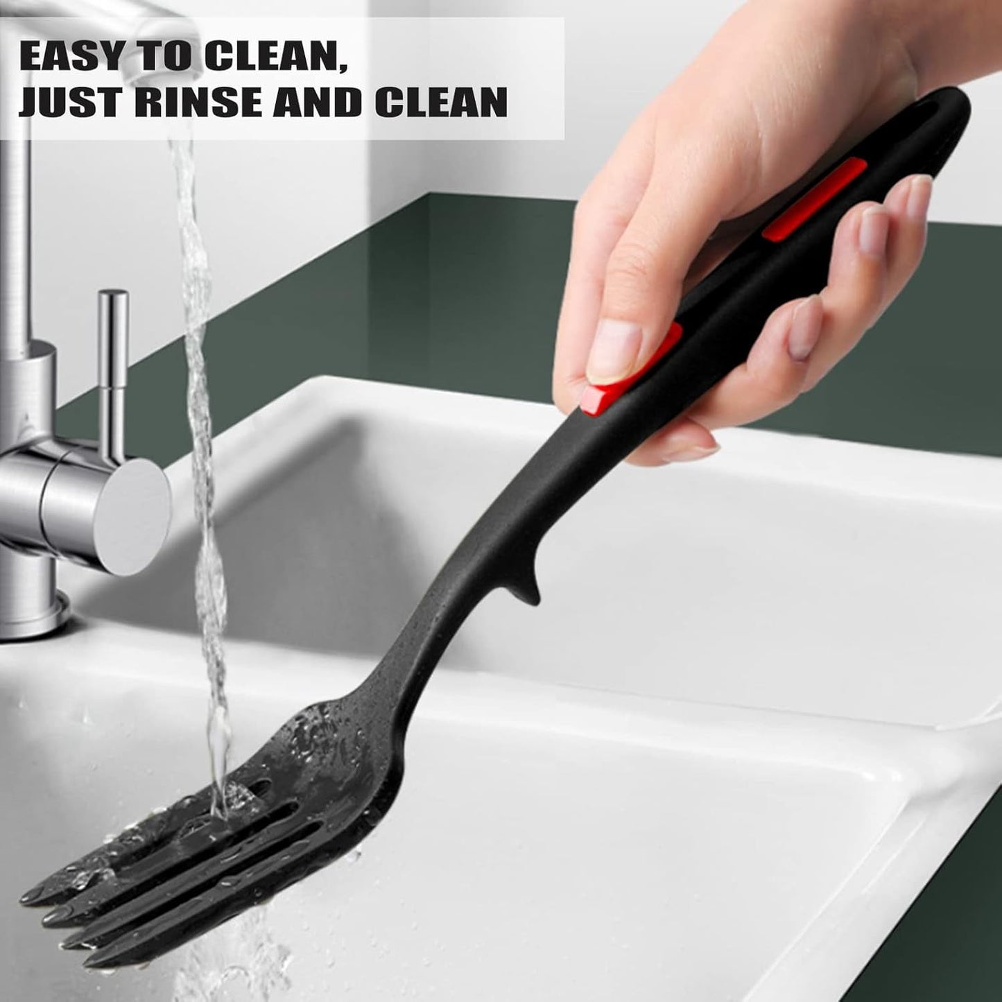 JWDX Cooking Utensils Clearance, 2Pcs Silicone Flexible Fork Heat Cooking Fork Tools Dishwasher Kitchen Fork Kitchen Non Stick Fork for Bake and Stir Mix Ingredients Whisk Eggs As shown