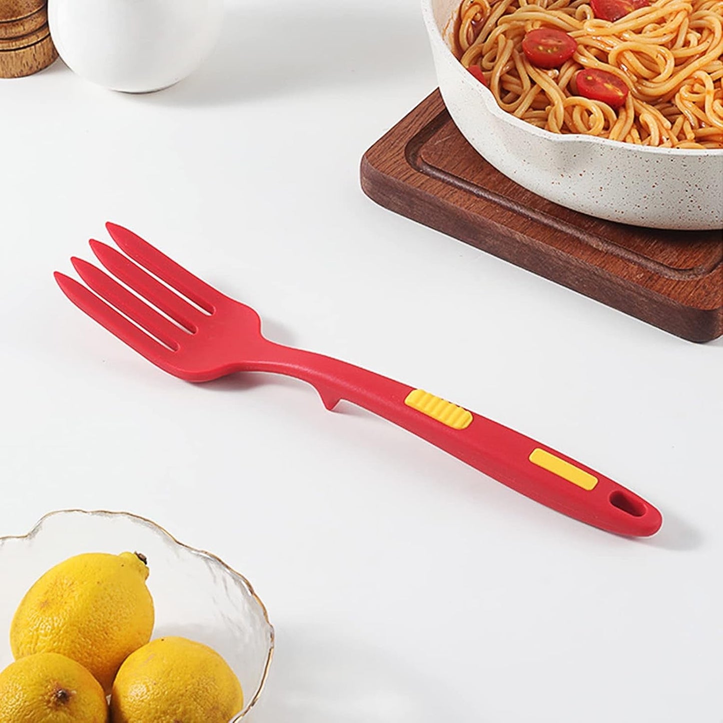 JWDX Cooking Utensils Clearance, 2Pcs Silicone Flexible Fork Heat Cooking Fork Tools Dishwasher Kitchen Fork Kitchen Non Stick Fork for Bake and Stir Mix Ingredients Whisk Eggs As shown