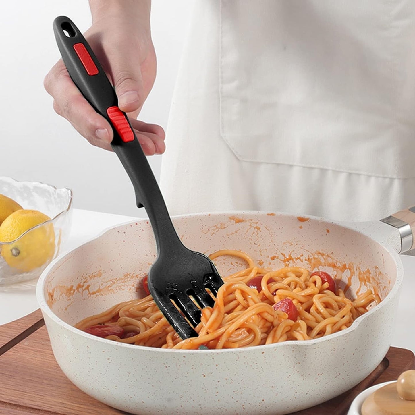 JWDX Cooking Utensils Clearance, 2Pcs Silicone Flexible Fork Heat Cooking Fork Tools Dishwasher Kitchen Fork Kitchen Non Stick Fork for Bake and Stir Mix Ingredients Whisk Eggs As shown