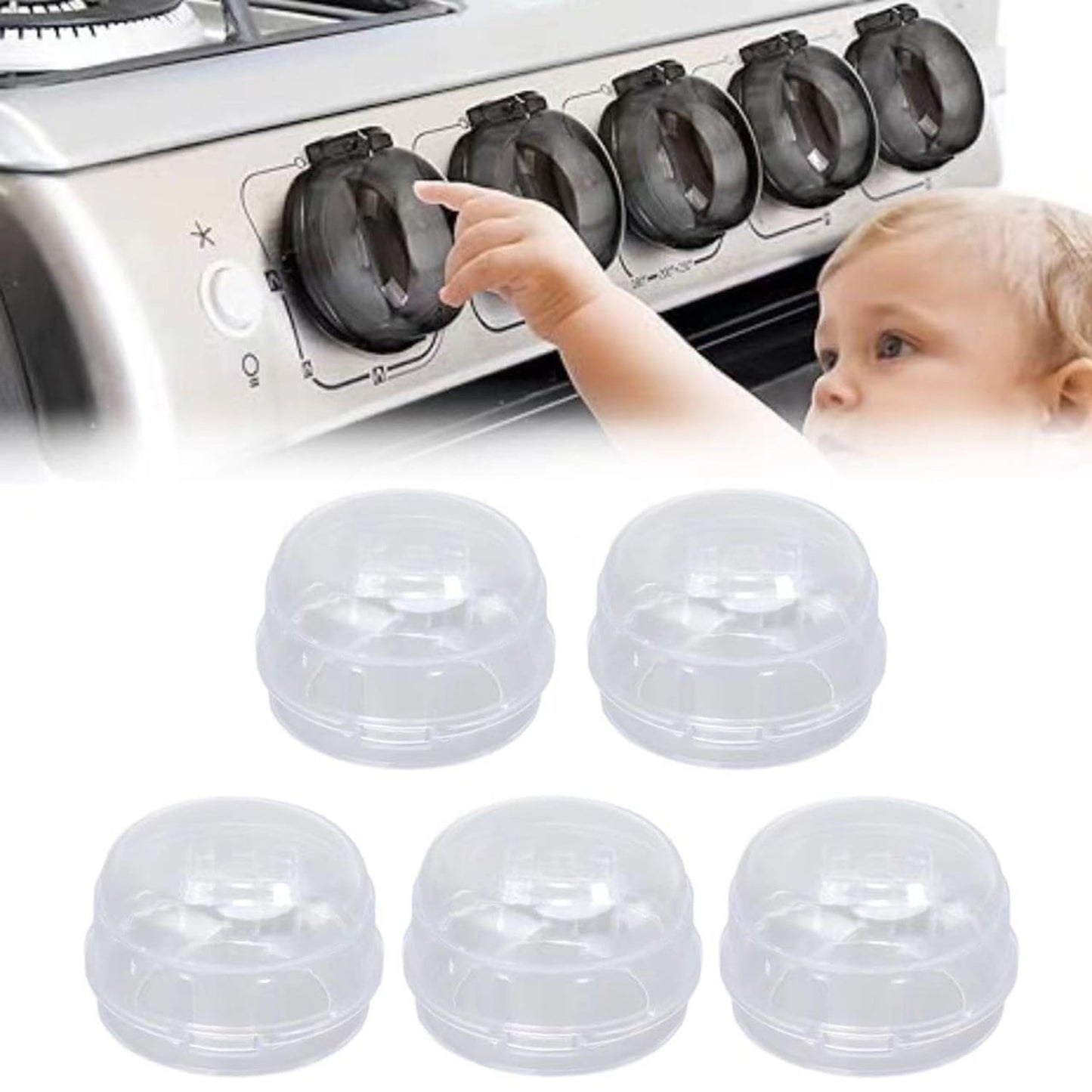 JWDX Closure Bags and Lids and Boxes Clearance, 5 Pack Stove Knob Covers for Child 2025 Knob Covers Child Stove Knob Covers with Adhesive Oven Knob Covers for Kids and From Turning on Stove Clear