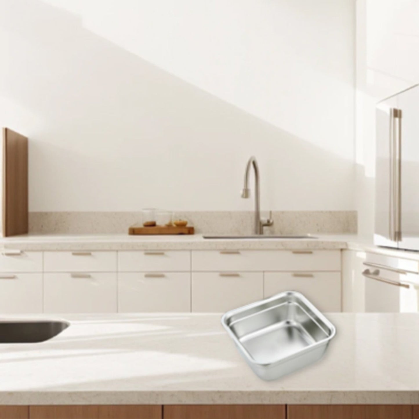 JWDX Closure Bags and Lids and Boxes Clearance, 1Pc Dish Tub for Kitchen Sink Square Stainless Tub with Smooth and Wide Edge Stackable Stable Flat Bottom Multi Purpose Wash Basin As shown