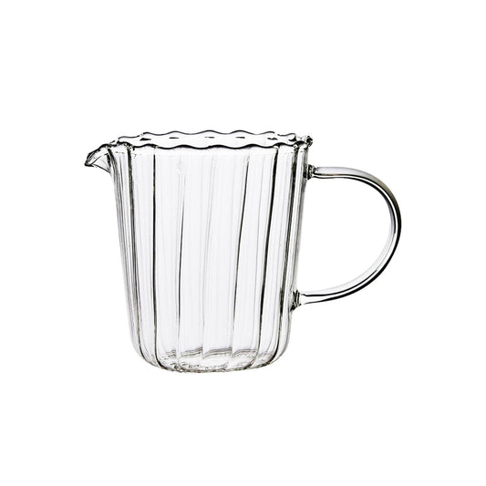 JWDX Glass and Bottle Clearance, Elegant Shaped Glass Creamer Coffee Milk Creamer Pitcher/Serving Pitcher/ Pitcher/Milk Creamer Jug for Kitchen A