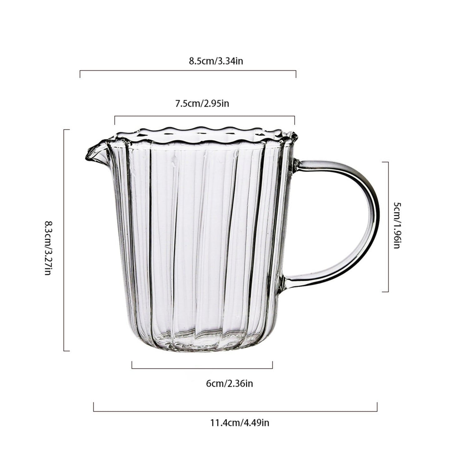 JWDX Glass and Bottle Clearance, Elegant Shaped Glass Creamer Coffee Milk Creamer Pitcher/Serving Pitcher/ Pitcher/Milk Creamer Jug for Kitchen A