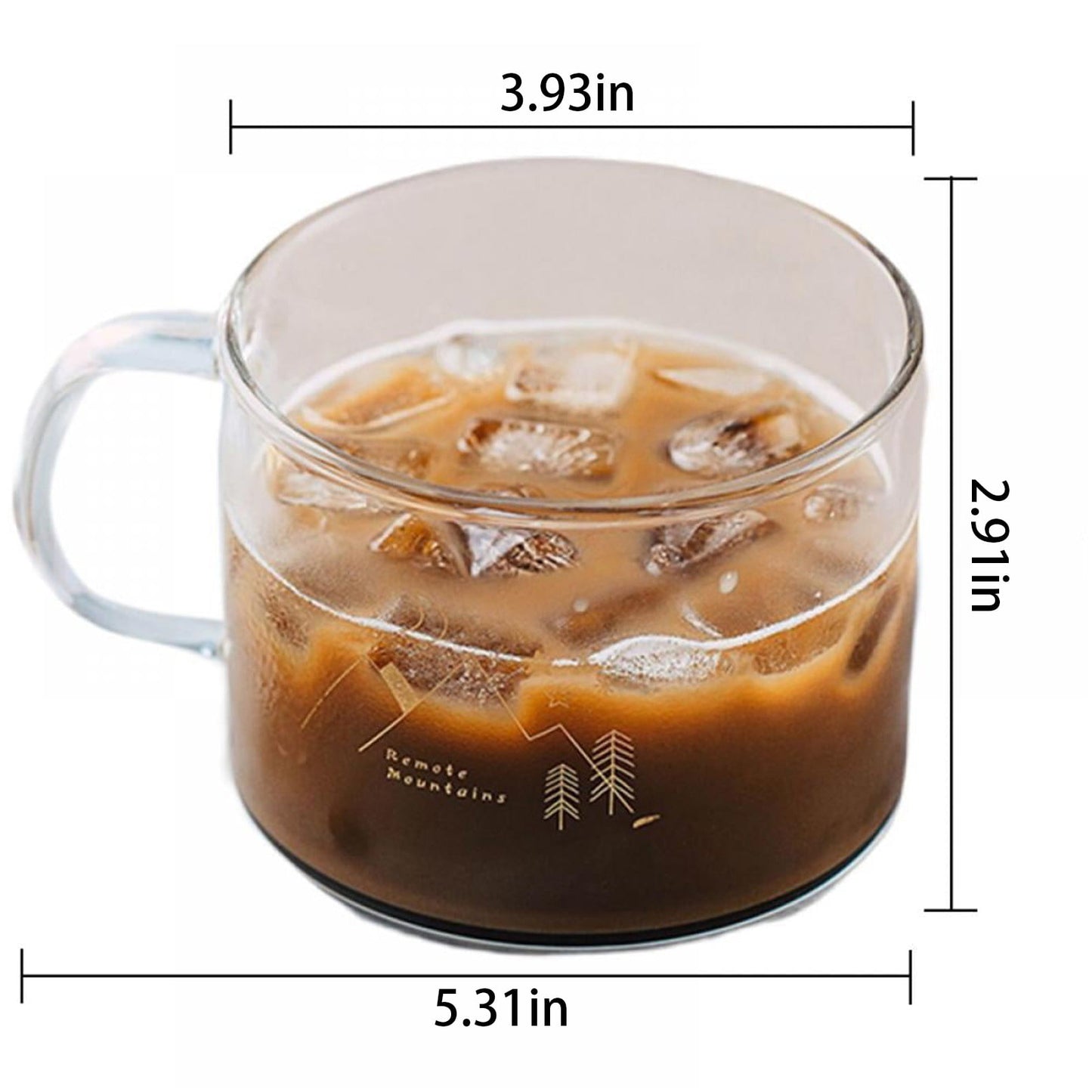 JWDX Glass and Bottle Clearance, Household Large Capacity Transparent Water Cup Breakfast Cup with Handle Glass 500Ml/16.9 Fl.Oz As shown
