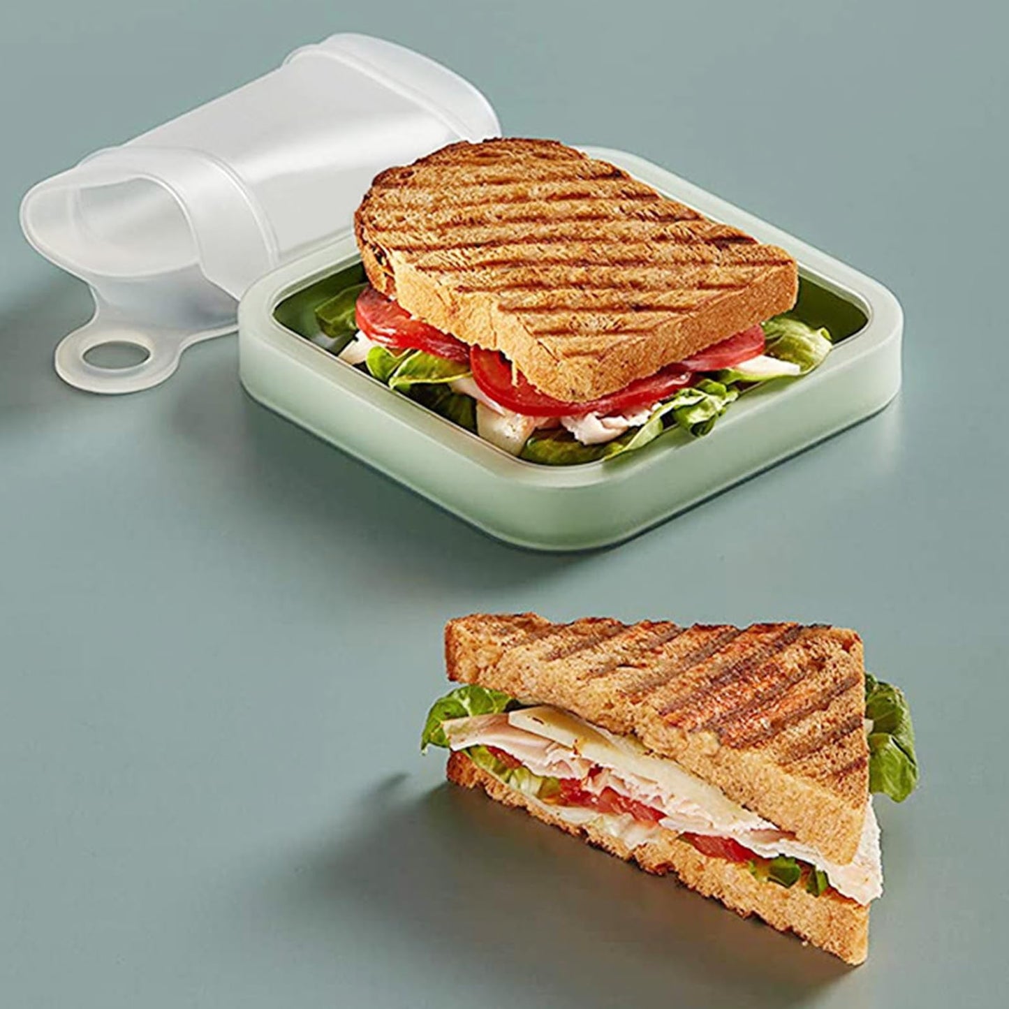 JWDX Food Storage Clearance, Silicone Sandwich Container for Lunch Boxes Food Storage Containers with Lids Meal Prep Reusable Bag Box Microwave Freezer and Dishwasher As shown