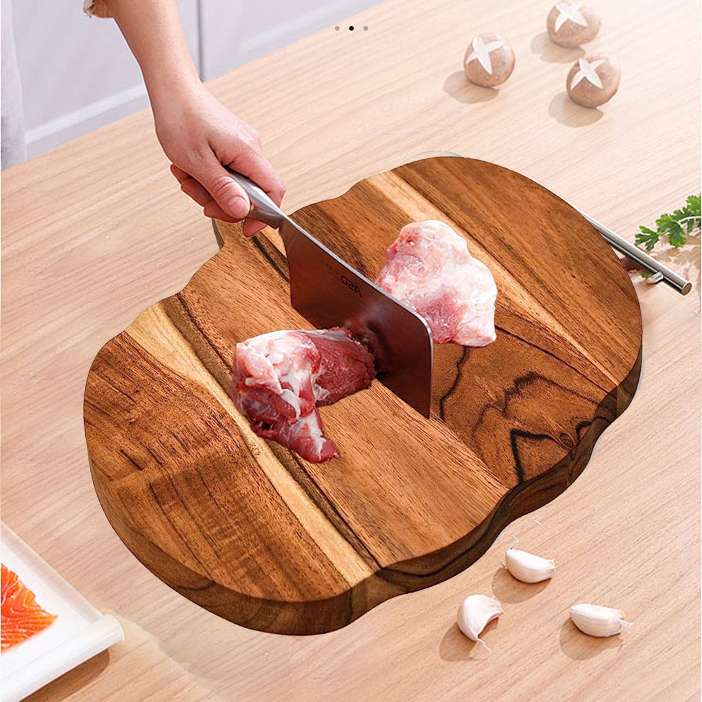 JWDX Cooking Utensils Clearance, Kitchen Pumpkin Cutting Board Halloween Charcuterie Wooden Boards Halloween Pumpkin Shaped Wood Cutting Board Cooked Food Wooden Board for Chopping Meat As shown