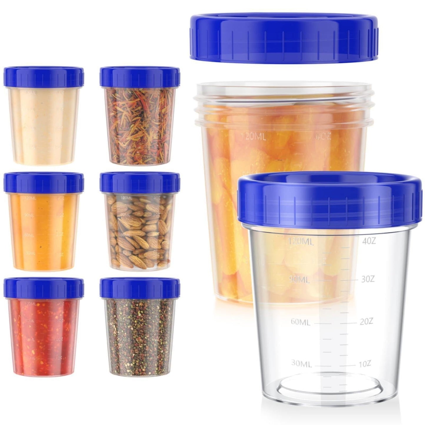 JWDX Food Storage Clearance, 4 Ounce Dressing Container Leak Proof Seasoning Container with Lid Reusable Screw Lid Plastic Container As shown
