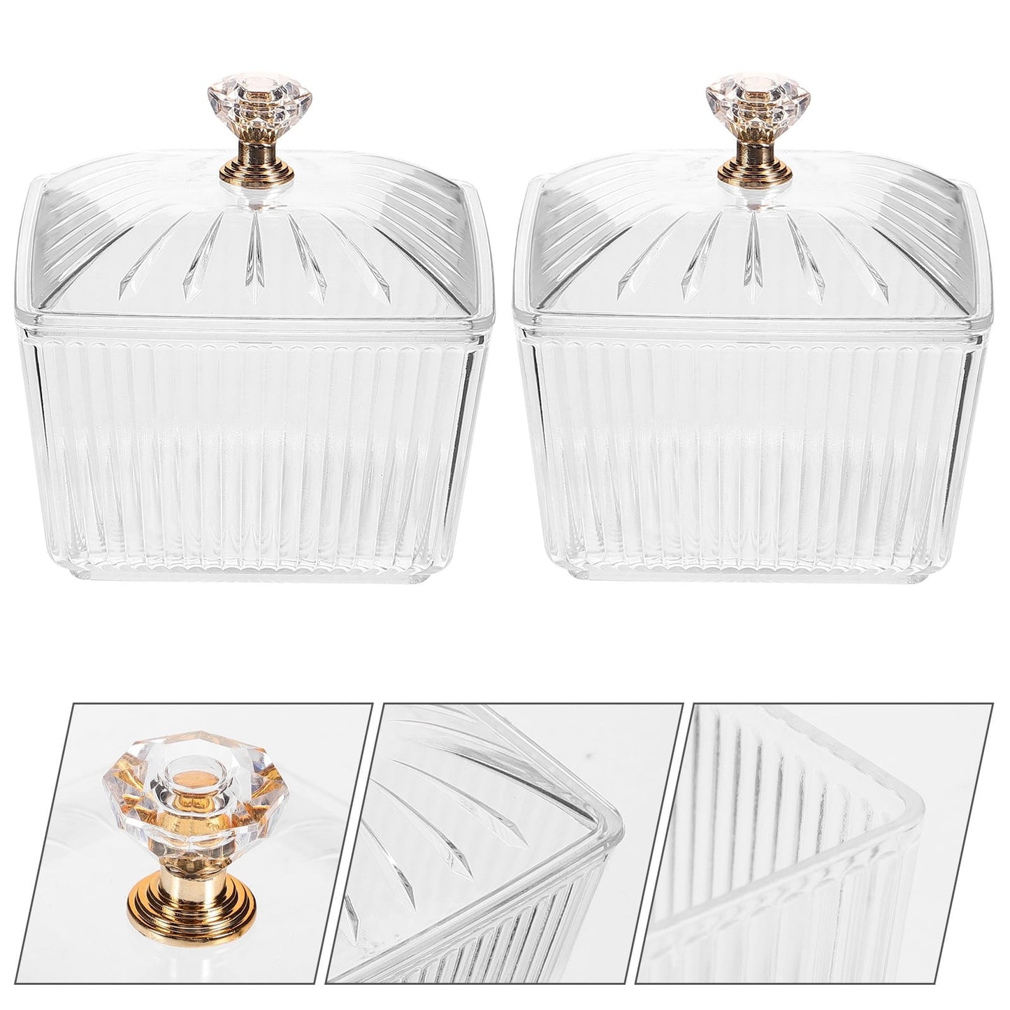 JWDX Food Storage Clearance, 2Pcs Sweets Jars Candy Jar Sugar Snacks Bowl Cookie Container Buffet Storage Container with Lid As shown