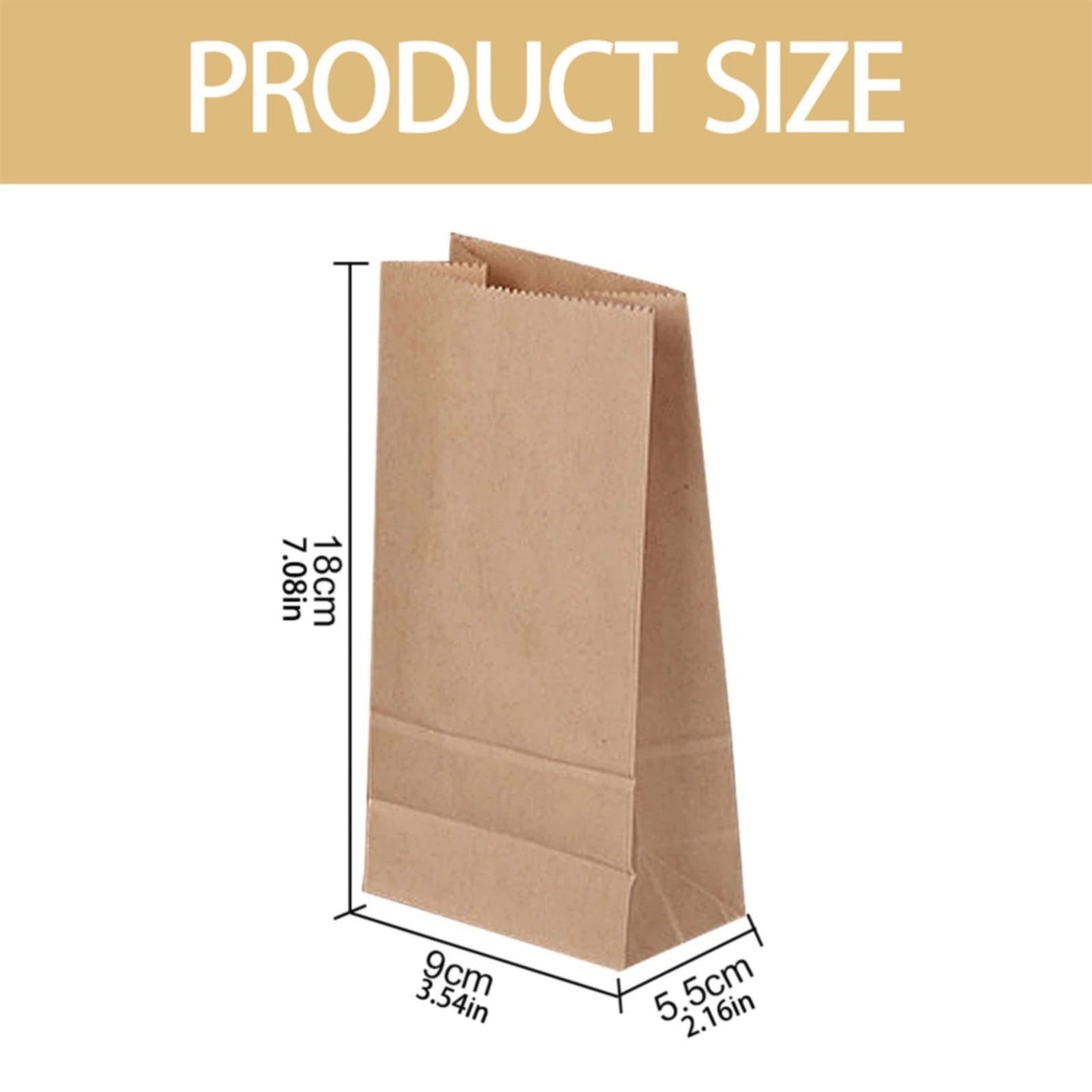 JWDX Food Storage Clearance, 50Pcs Paper Sandwich Bags Kraft Brown 50 Pack Biodegradable and Compostable Food Grade Paper Bags Natural Kraft Paper Stock Bags for Cookies Sandwiches As shown