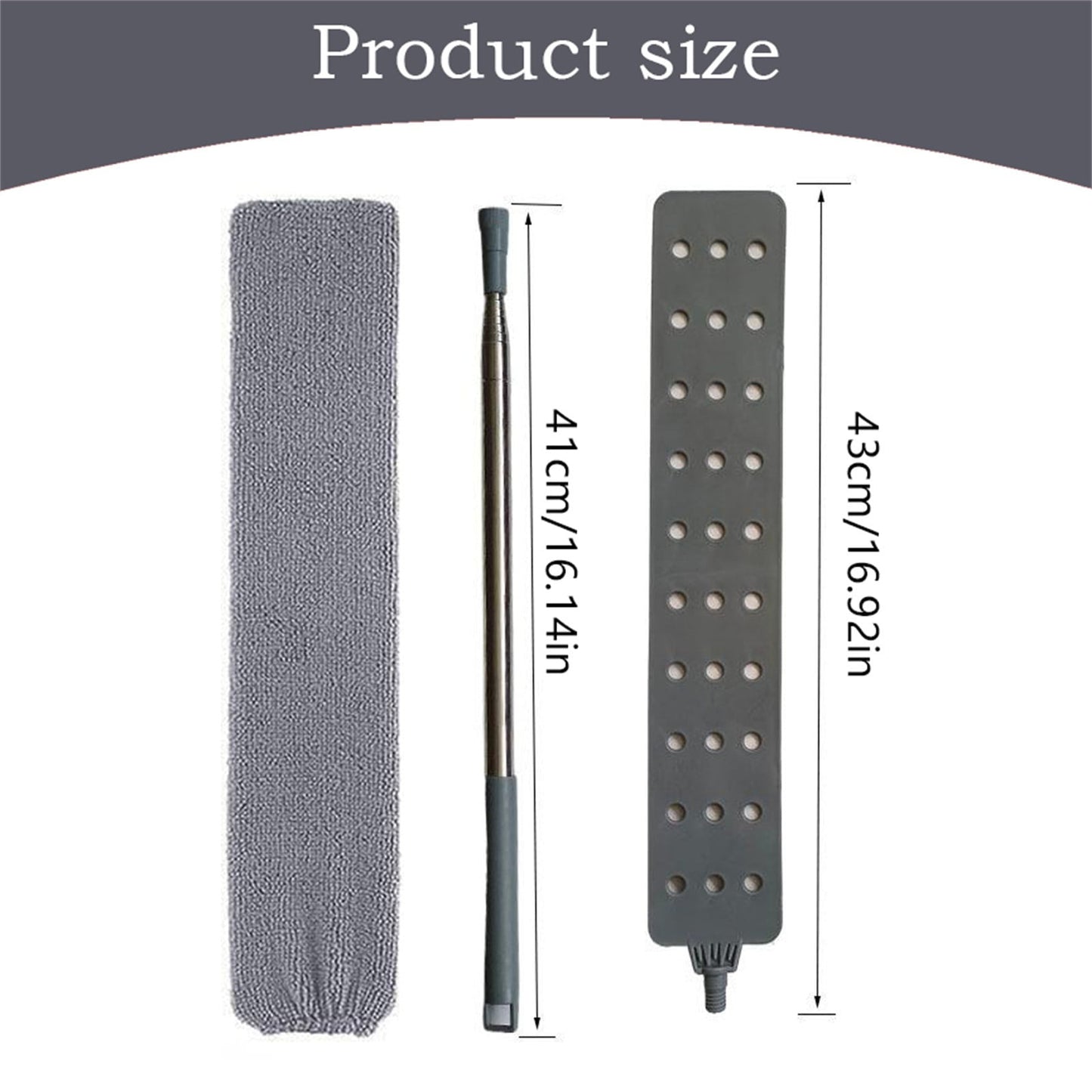 JWDX Dusting Duster Clearance, Retractablegap Dust Brush with 3 Pieces of Superfiber Dust Cloth Long Handle Retractable to 112 Inches Washable for Cleaning Appliances Furniture Sofas As shown
