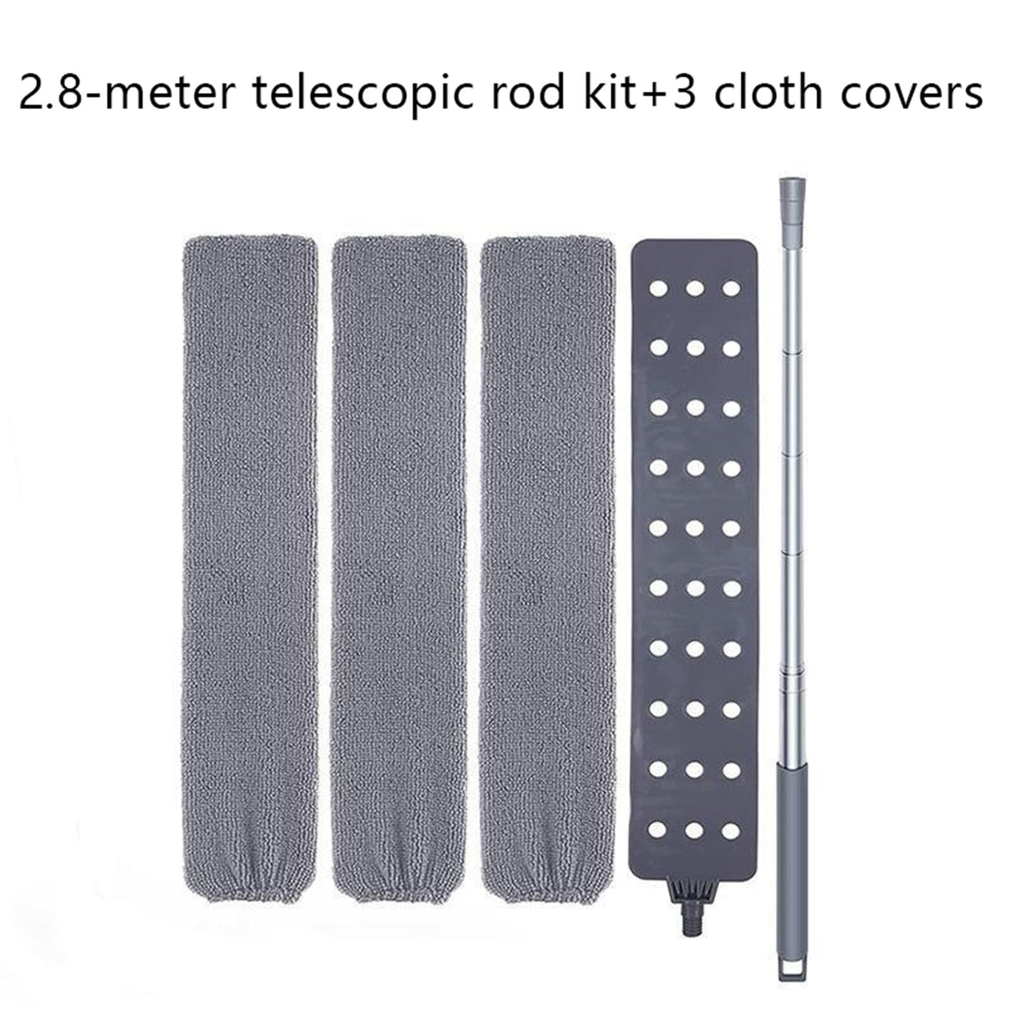 JWDX Dusting Duster Clearance, Retractablegap Dust Brush with 3 Pieces of Superfiber Dust Cloth Long Handle Retractable to 112 Inches Washable for Cleaning Appliances Furniture Sofas As shown