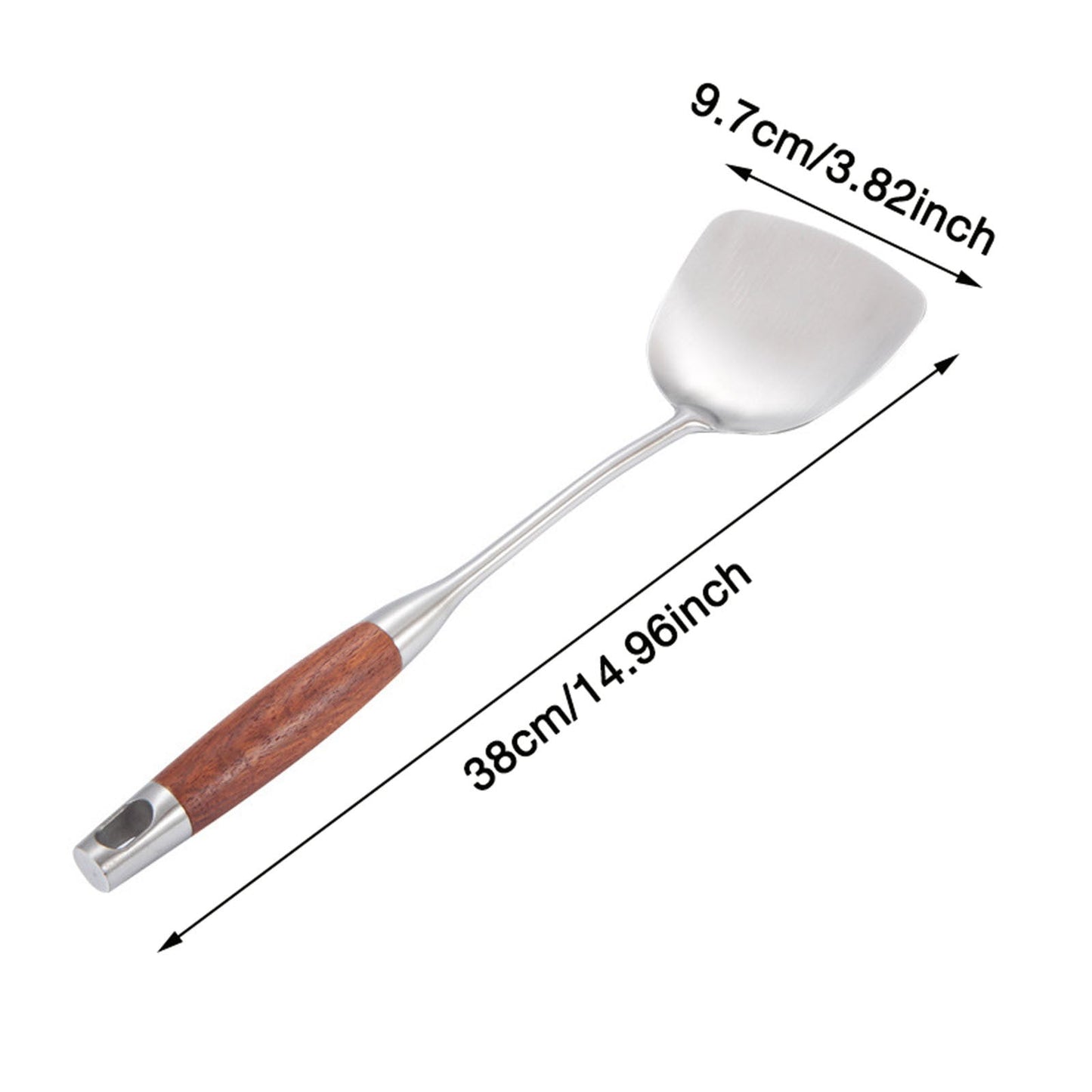 JWDX Tableware Clearance, Metal Spatula Cooking Utensils Metal Spatula for Skillet Stainless Grill Bbq Spatulas Wide Long Wood Handle As shown