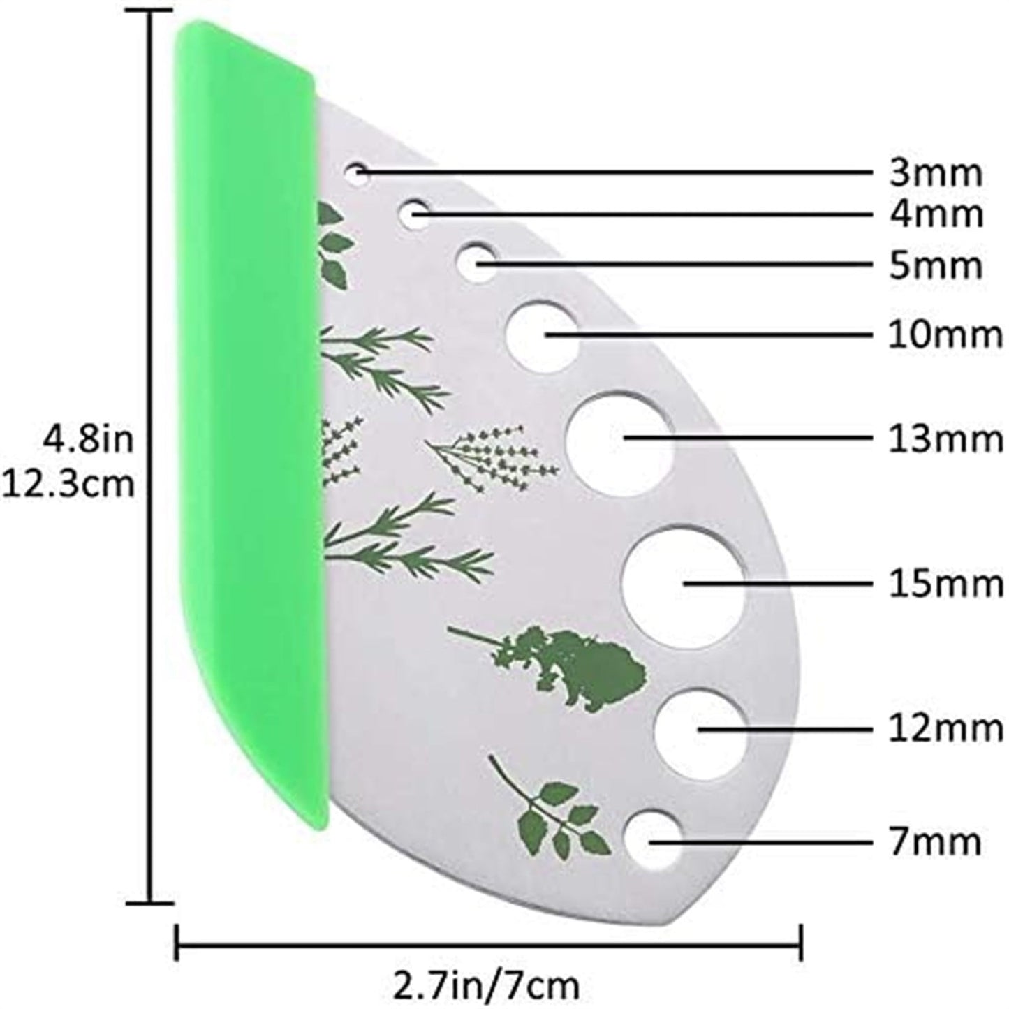 JWDX Vegetable Cutter Clearance, Herb Stripper Jiaedge Green 9 Holes Stainless Kitchen Herbs Stripping Tool Metal Herb Peeler for Collard Greens Stripper As shown