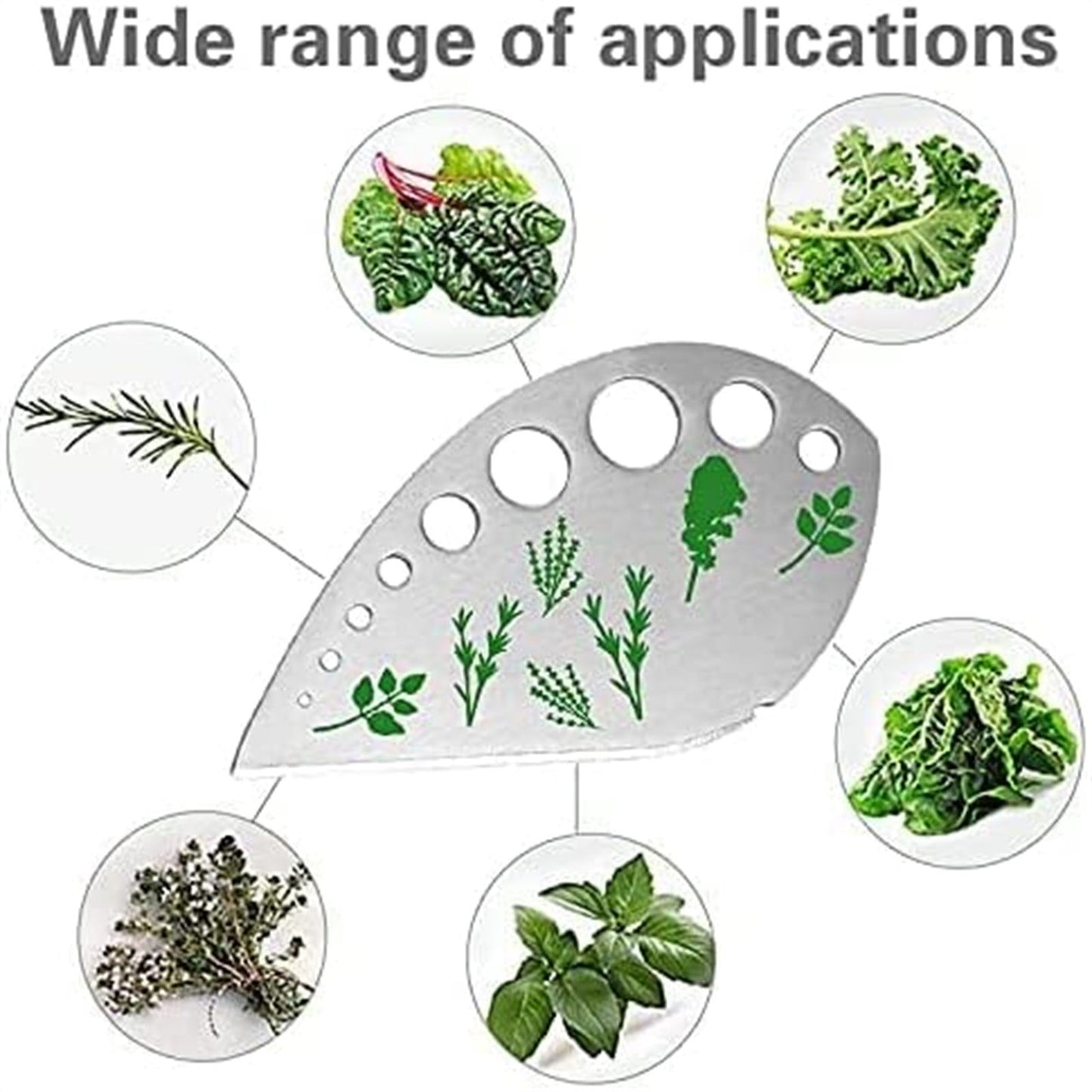 JWDX Vegetable Cutter Clearance, Herb Stripper Jiaedge Green 9 Holes Stainless Kitchen Herbs Stripping Tool Metal Herb Peeler for Collard Greens Stripper As shown