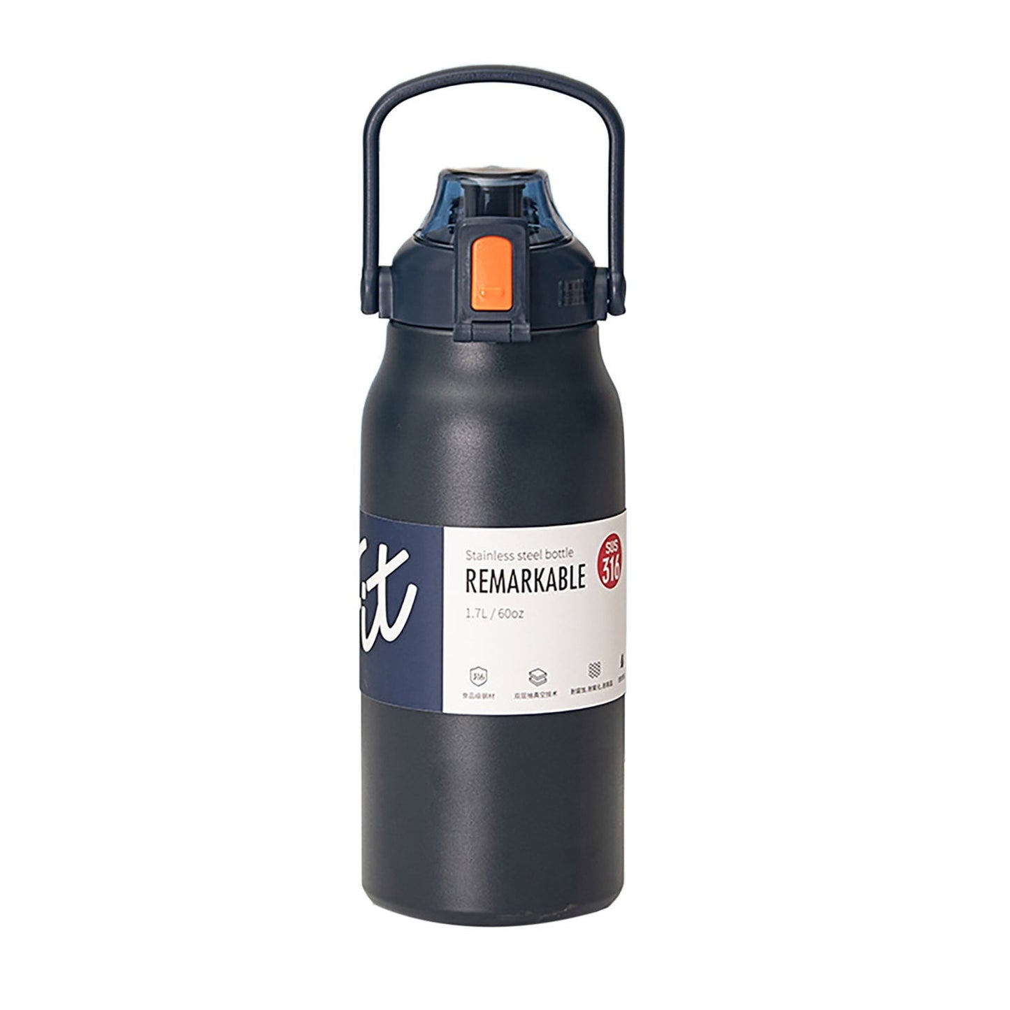 JWDX Glass and Bottle Clearance, Stainless Thermal Water Bottle Thermoses Vacuum Flask with Tumbler Portable Cold Hot Drinks Cup Fitness Cute (Size : 1300Ml) Blue