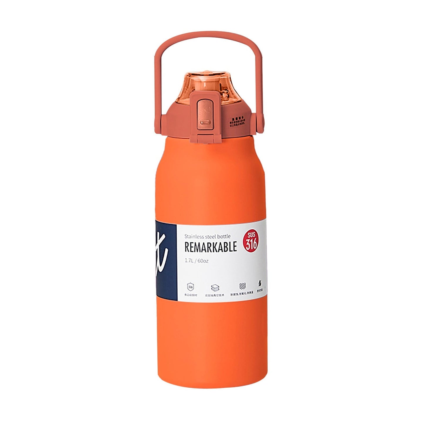 JWDX Glass and Bottle Clearance, Stainless Thermal Water Bottle Thermoses Vacuum Flask with Tumbler Portable Cold Hot Drinks Cup Fitness Cute (Size : 1300Ml) Red