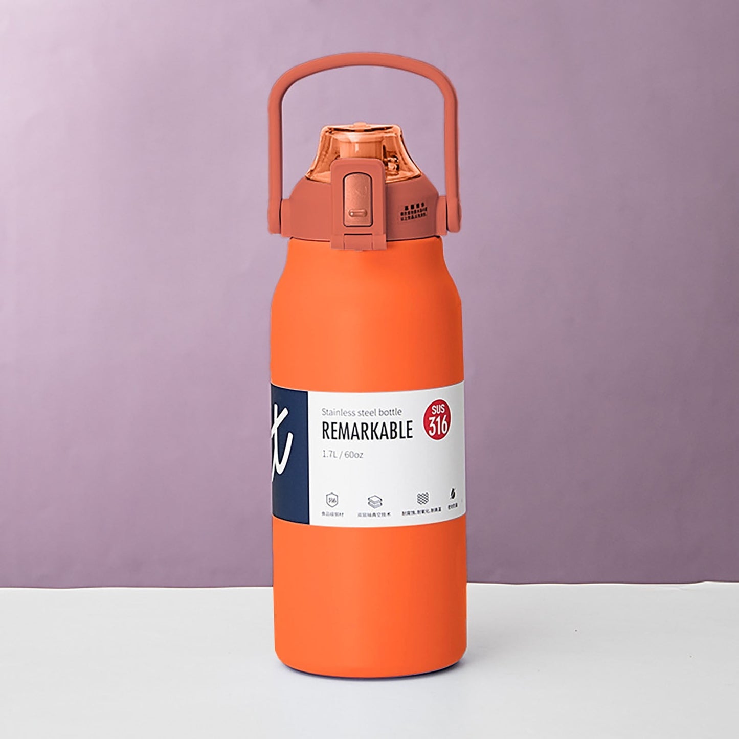JWDX Glass and Bottle Clearance, Stainless Thermal Water Bottle Thermoses Vacuum Flask with Tumbler Portable Cold Hot Drinks Cup Fitness Cute (Size : 1300Ml) Red