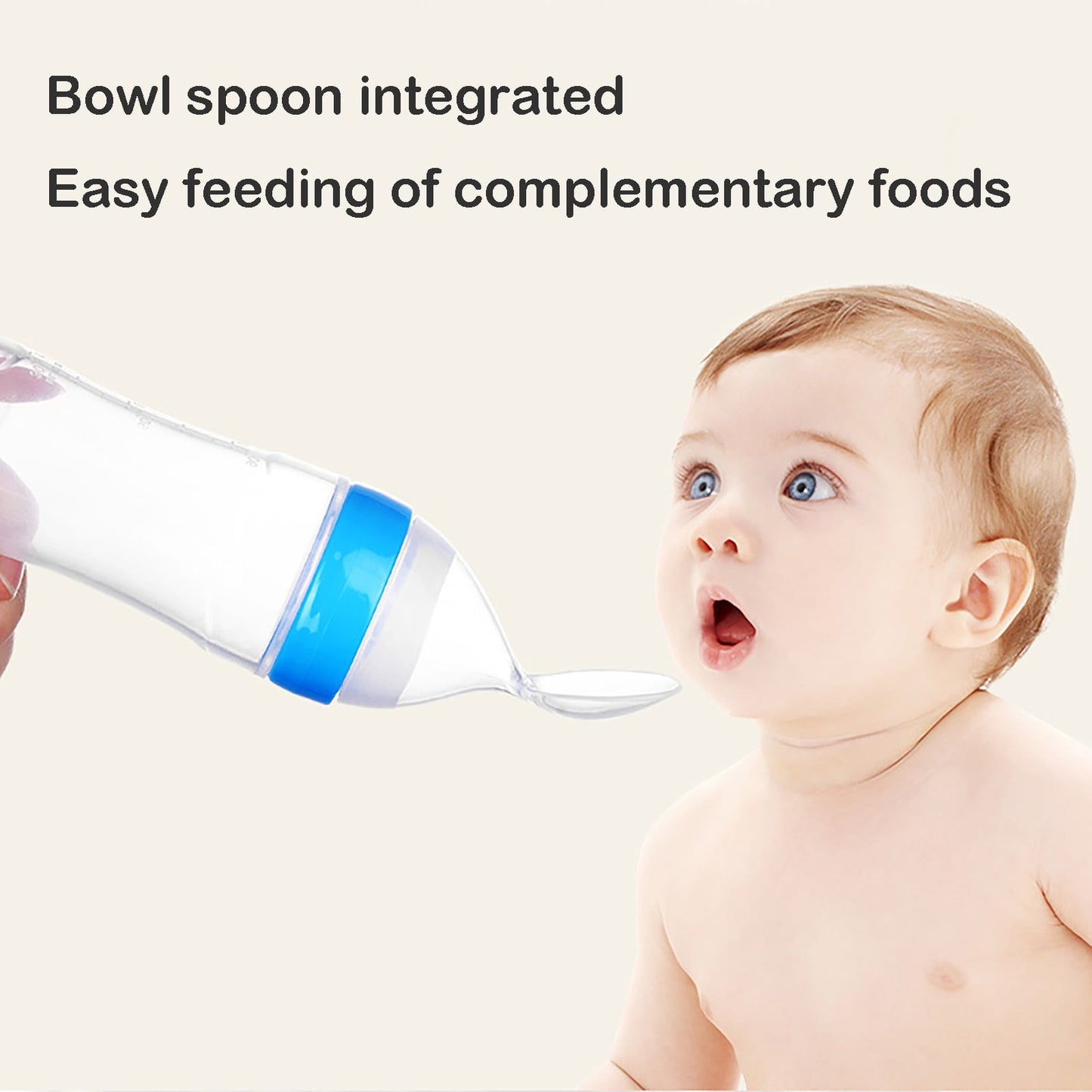 JWDX Glass and Bottle Clearance, Baby Food Feeder 4 Pack Silicone Baby Food Dispensing Spoon Wajiayon 3 Oz Feeding Spoons with Suction Cup for Boys Girl Kids Toddlers Self Feeding Bottle Spoon As shown