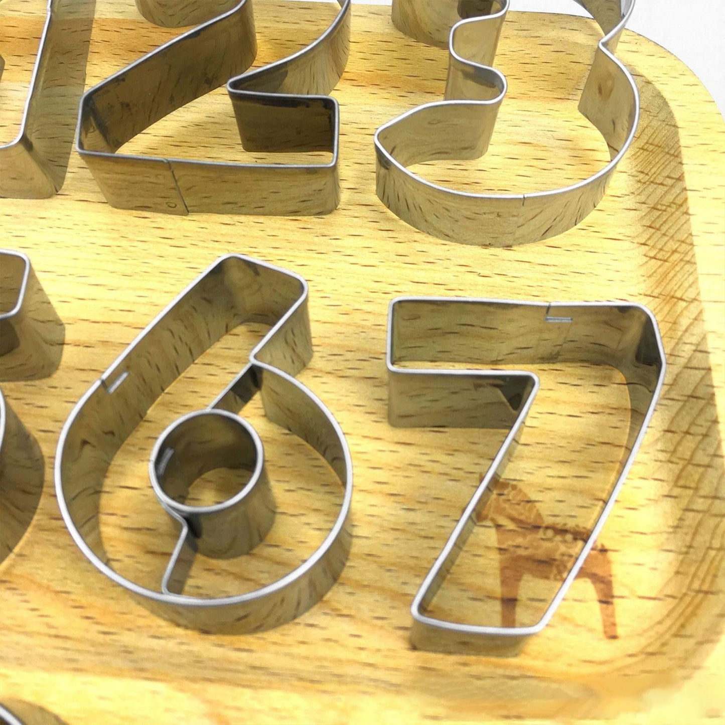 JWDX Biscuit Moulds Clearance, Numbers Cookie Cutters 2 Inches 9Pcs Jelly Fondant Cutter Set Stainless Large Number Cutter for Fondant Cake Fruit Vegetables or Dough Stainless As shown