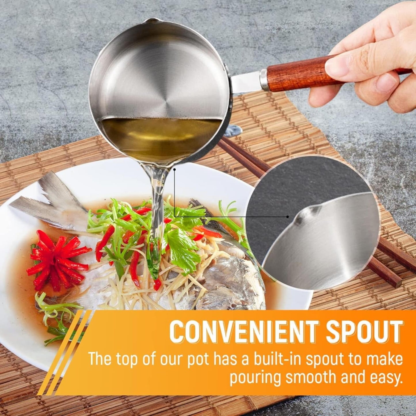 Clearance! Eguiwyn Stainless Steel Pan Mini Milk Warmer Pot Soup Pan with Wooden Handle Small Saucepan for Butter Warmer Heating Milk Cooking One Size A
