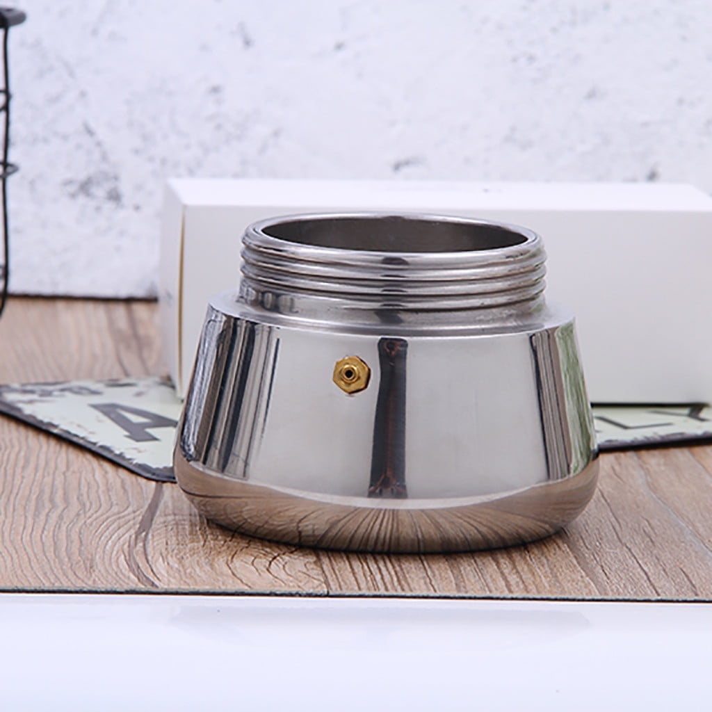 Clearance! Eguiwyn Coffee Maker (2 Cup Capacity) Stainless Steel Mocha Espresso Latte Percolator Stove Top Coffee Maker Pot Too 15x7.8cm Silver